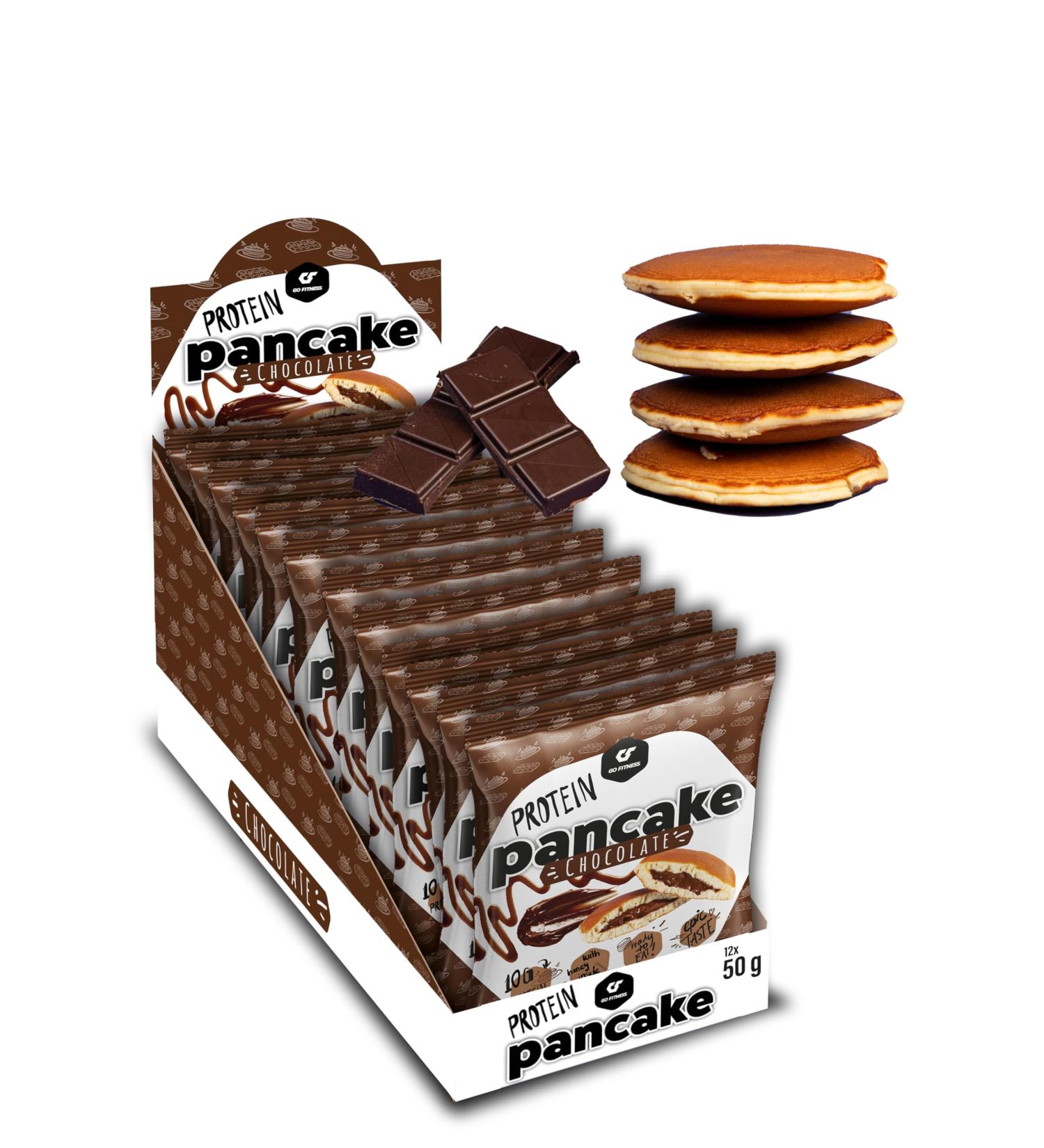 Go Fitness 12 Protein Pancakes - Delicious Chocolate High Protein Snack | 10g Protein Per Pancake | Healthy Protein Bar Alternative - Buy Online on GoSupps.com