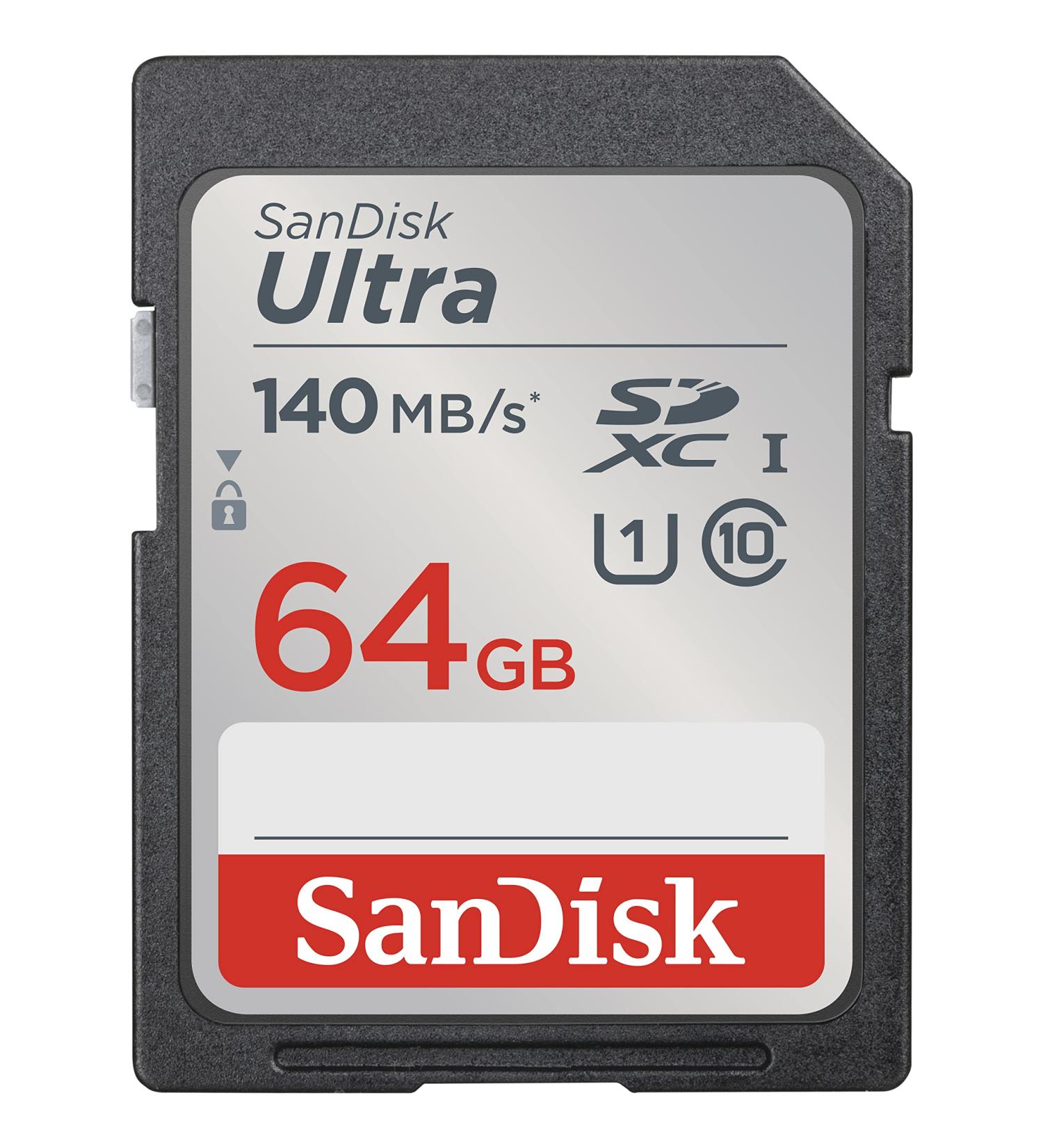 SanDisk 64GB Ultra SDXC UHS-I Memory Card - Up to 140MB/s Speed - Full HD - SDSDUNB-064G-GN6IN - Buy Online on GoSupps.com