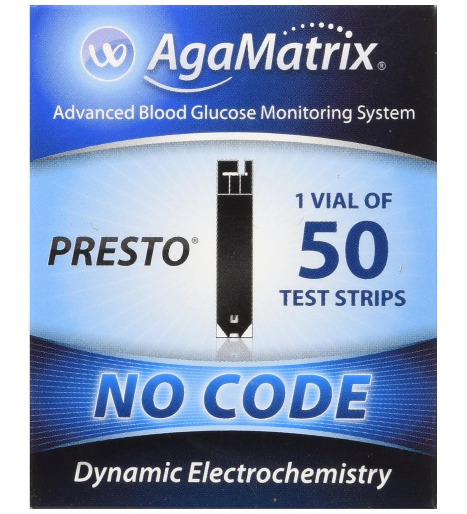 AgaMatrix WaveSense Presto Test Strips 50 Count Box