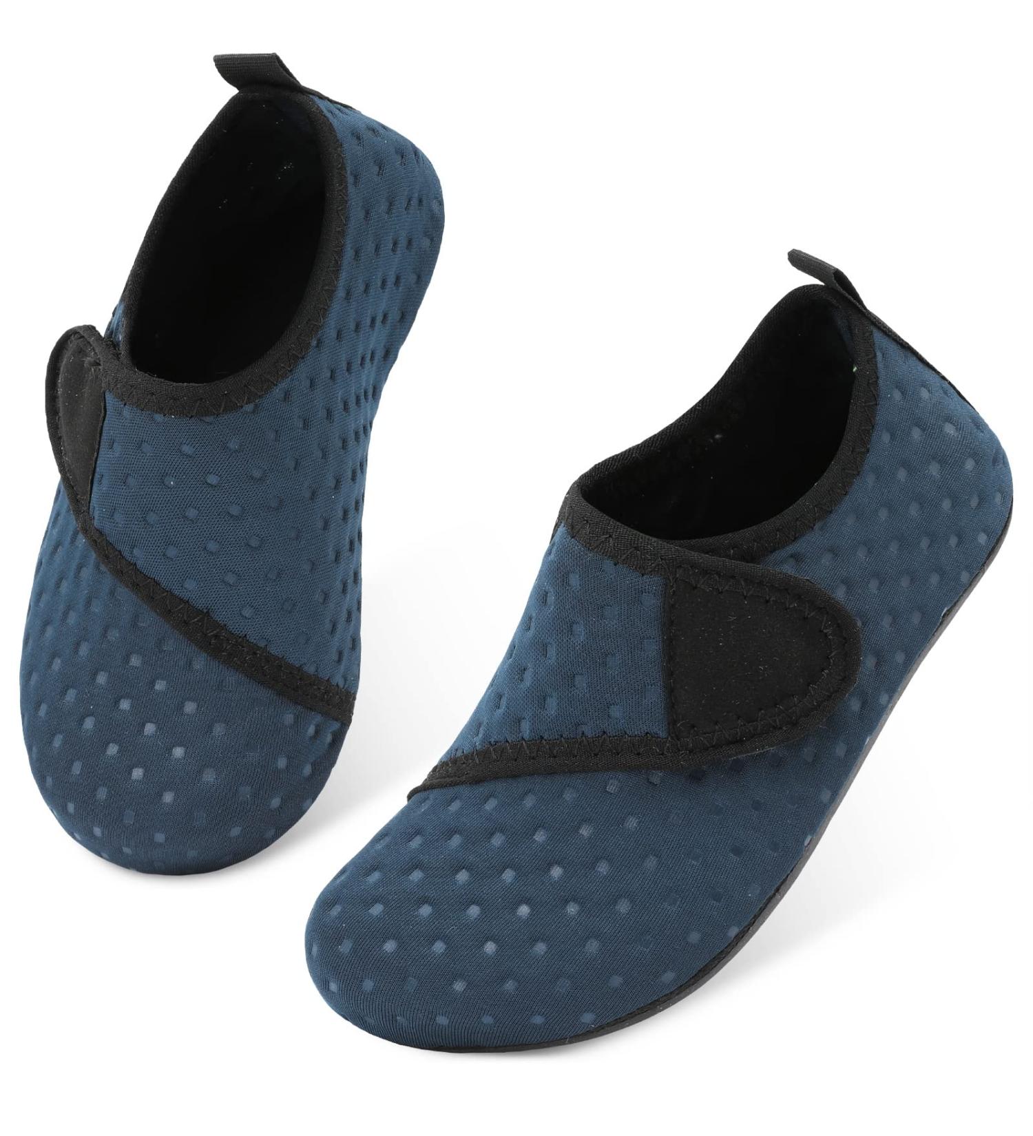 JIASUQI Kids Water Shoes - Quick Dry Barefoot Aqua Socks for Beach & Pool - Navy Strip (UK 12/12.5) - Buy Online on GoSupps.com