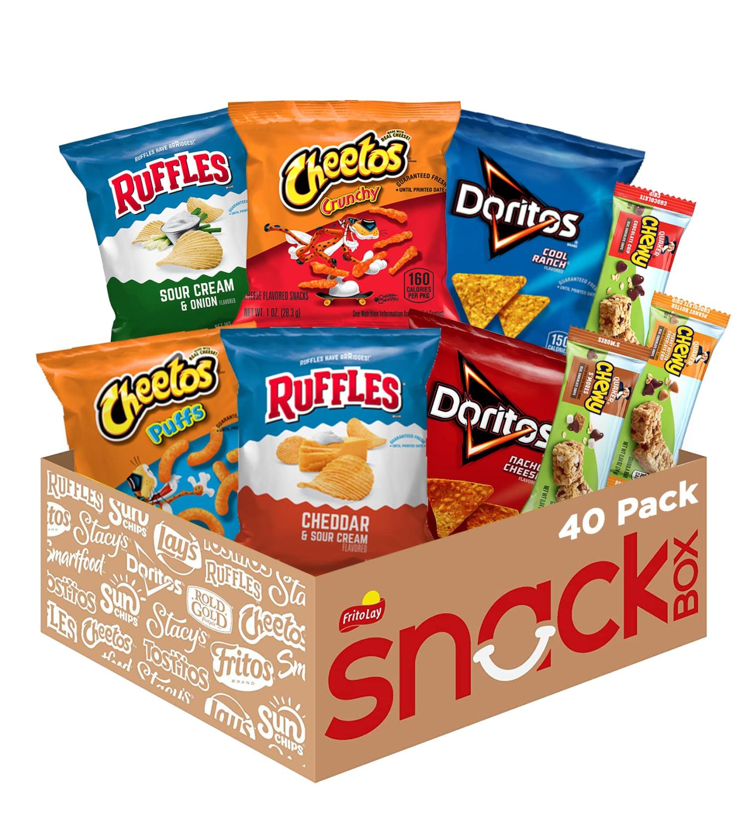 Frito-Lay Chips & Quaker Chewy Granola Bars Variety Pack - 40 Single Serve Portions - Buy Online on GoSupps.com
