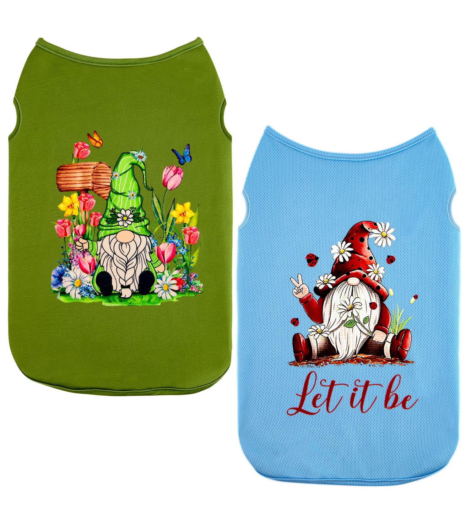 Spring Summer Dog Shirt - Light Vest for Puppies | Dwarf Prints | Party-Ready T-Shirt (Large Blue/Green) - Buy Online on GoSupps.com