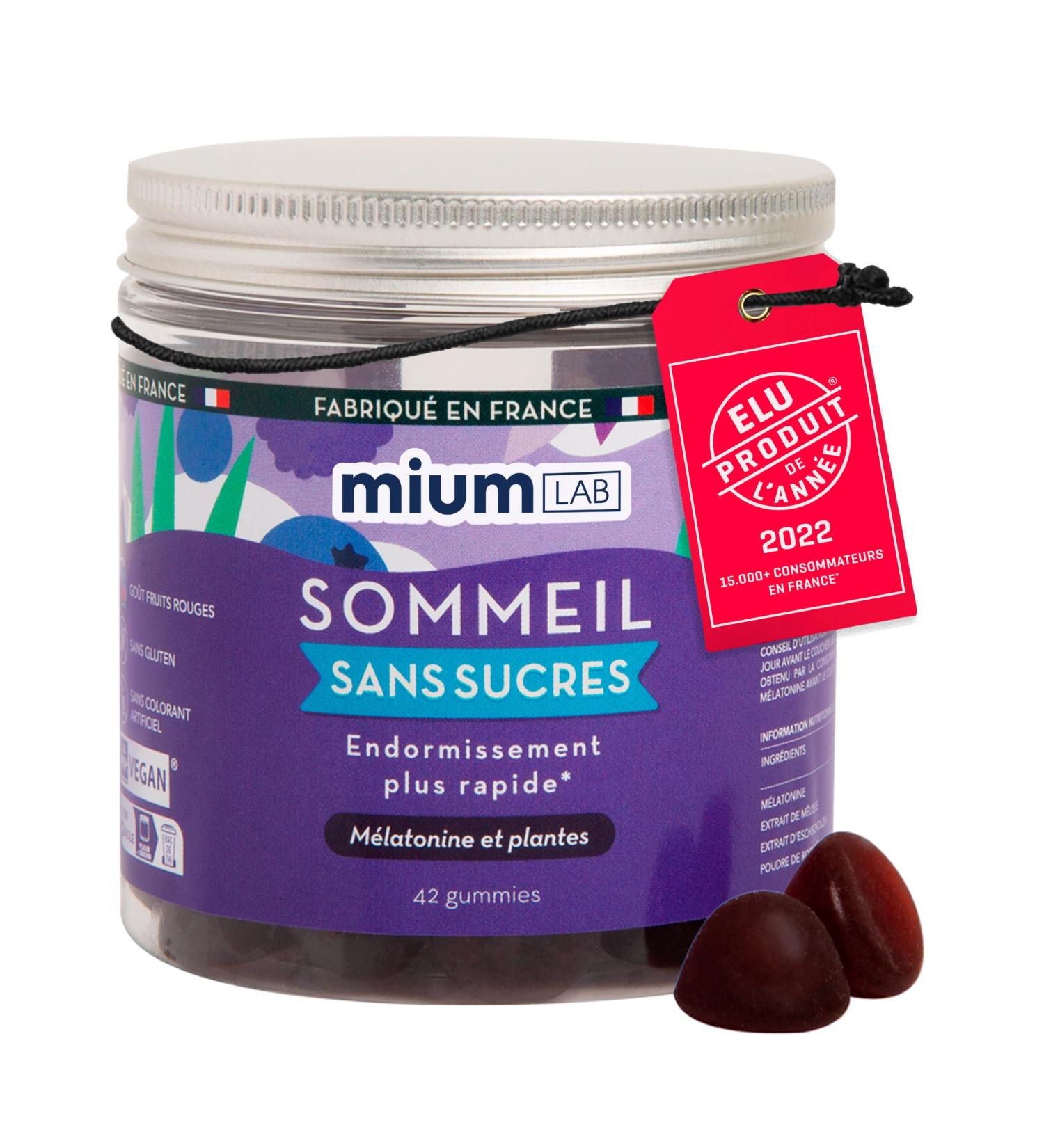 Mium Lab - Rapid Sleep - Natural Sleep - Melatonin (1.9mg) & Plants High Dosed - 21 Day Cure - Blackberries and Blueberry - Sugar-free Gummies - Made in France - Buy Online on GoSupps.com