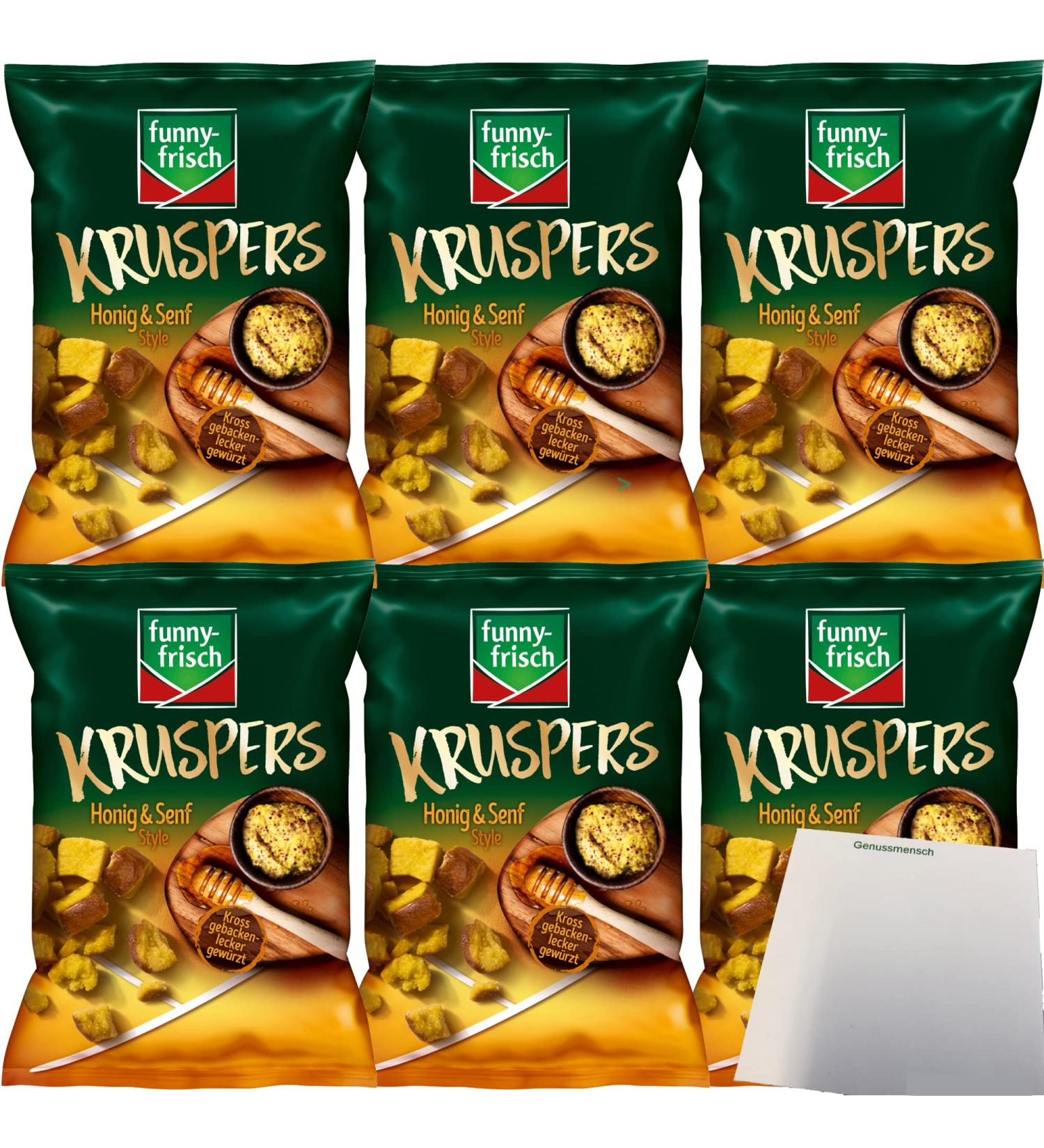 Funny Fresh Kruspers Honey & Mustard Wheat Crackers 6-Pack (720g) - International Shipping Available - Buy Online on GoSupps.com