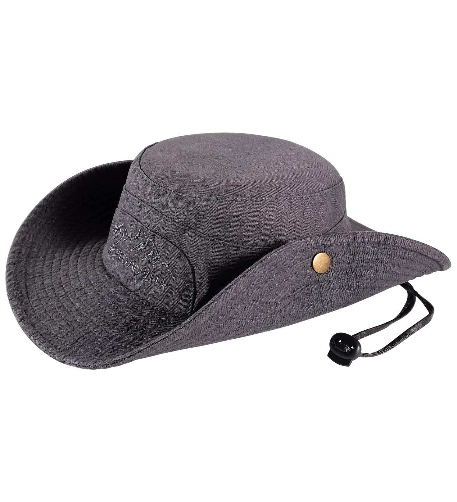 Obling Sun Hat UPF 50 Wide Brim Bucket Hat Safari Boonie Hat - B-grey - Buy Online on GoSupps.com