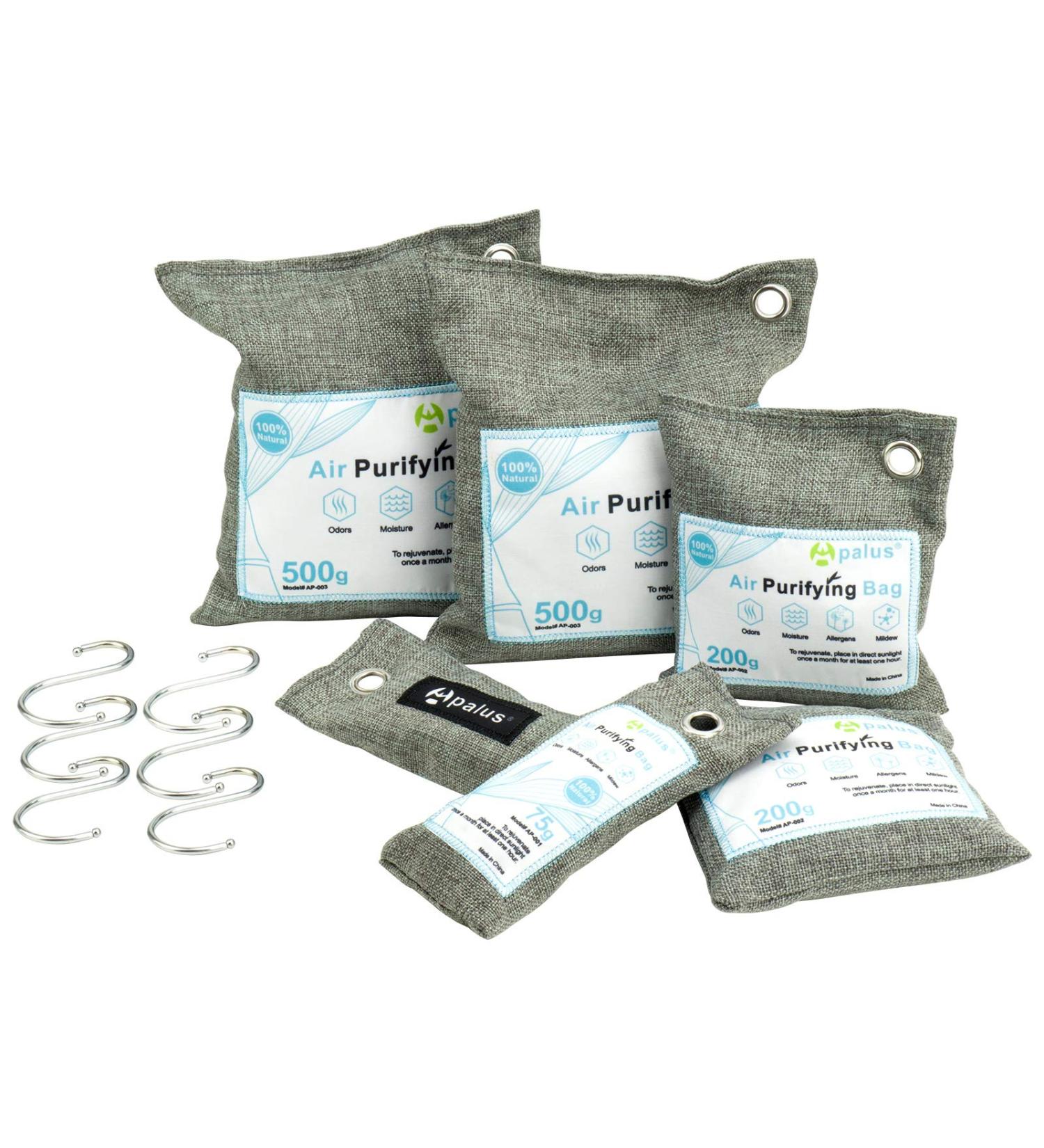 Apalus Natural Bamboo Activated Carbon Air Freshener - Perfect Odor & Moisture Remover for Car Apartment & Bedroom - Buy Online on GoSupps.com