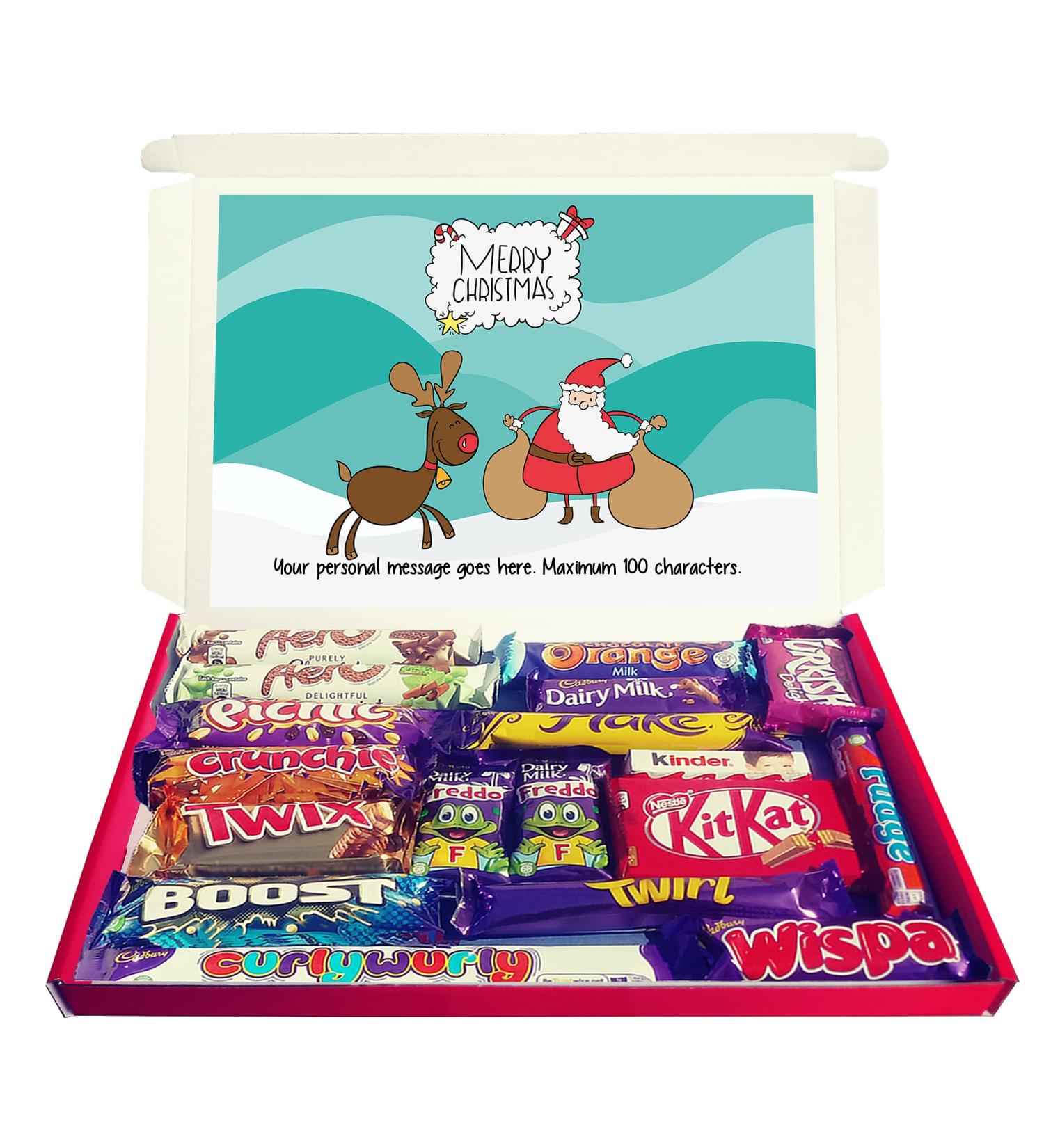 Personalised LET'S GO RUDOLPH Christmas Chocolate Selection Box Gift Hamper - Buy Online on GoSupps.com