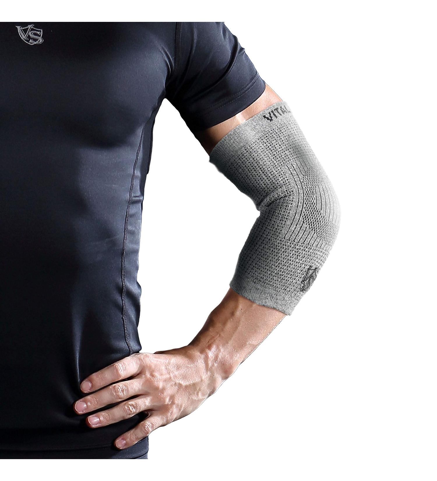 Vital Salveo Fitness Mild Compression Elbow Sleeve Brace - Medium (1PC) for Joint Protection - Ideal for Athletes - International Shipping Available - Buy Online on GoSupps.com