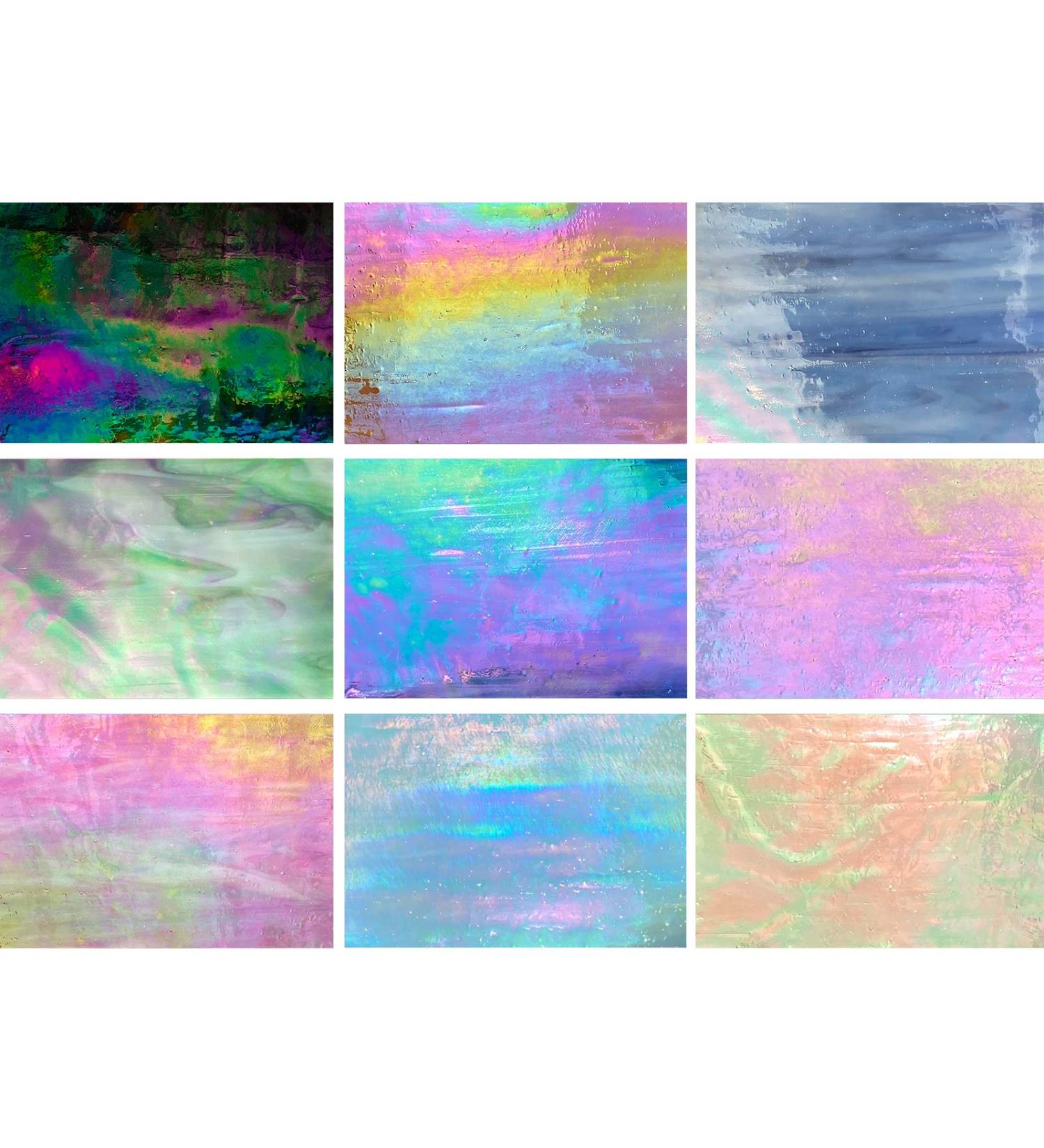 PALJOLLY 9 Sheets 4 x 6 inch Iridescent Stained Glass - Rainbow Colors for Mosaics & Hobby Projects - Buy Online on GoSupps.com