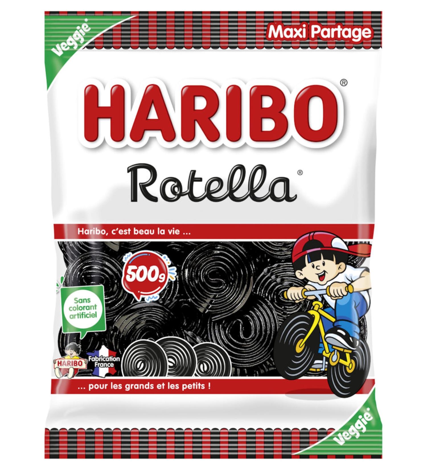 HARIBO - Rotella - Bonbons R glisse - Sans Colorants Artificiels & Sans G latine - Sachet Vrac 500 g