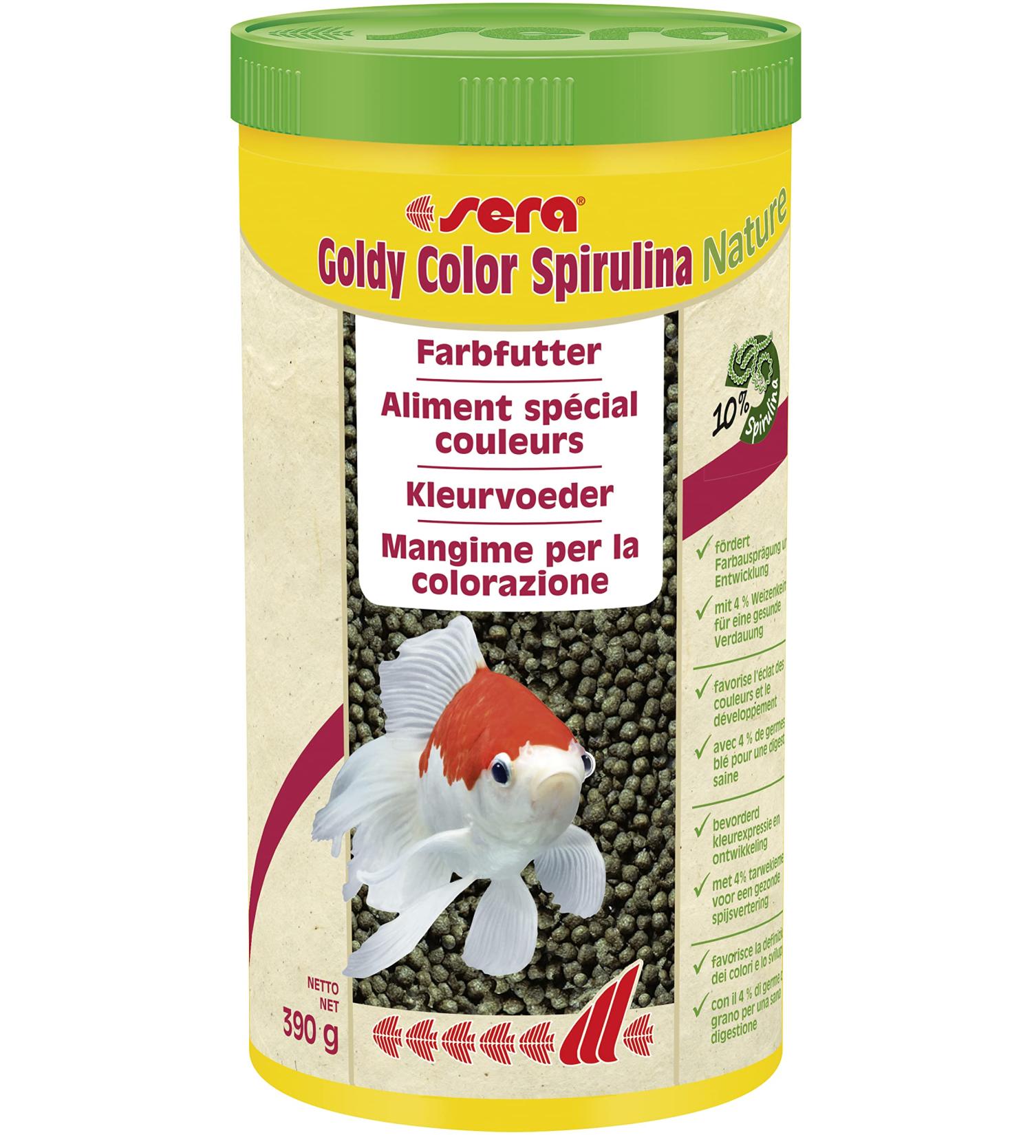 Sera Goldy Color Spirulina 1L - Premium Goldfish Feed with 10% Spirulina for Vibrant Color & Health - Buy Online on GoSupps.com