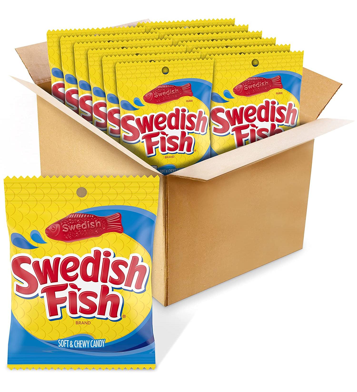 SWEDISH FISH Soft & Chewy Candy | 3.6 Oz. | Pack of 12 | Delicious Treat for All Ages - Buy Online on GoSupps.com