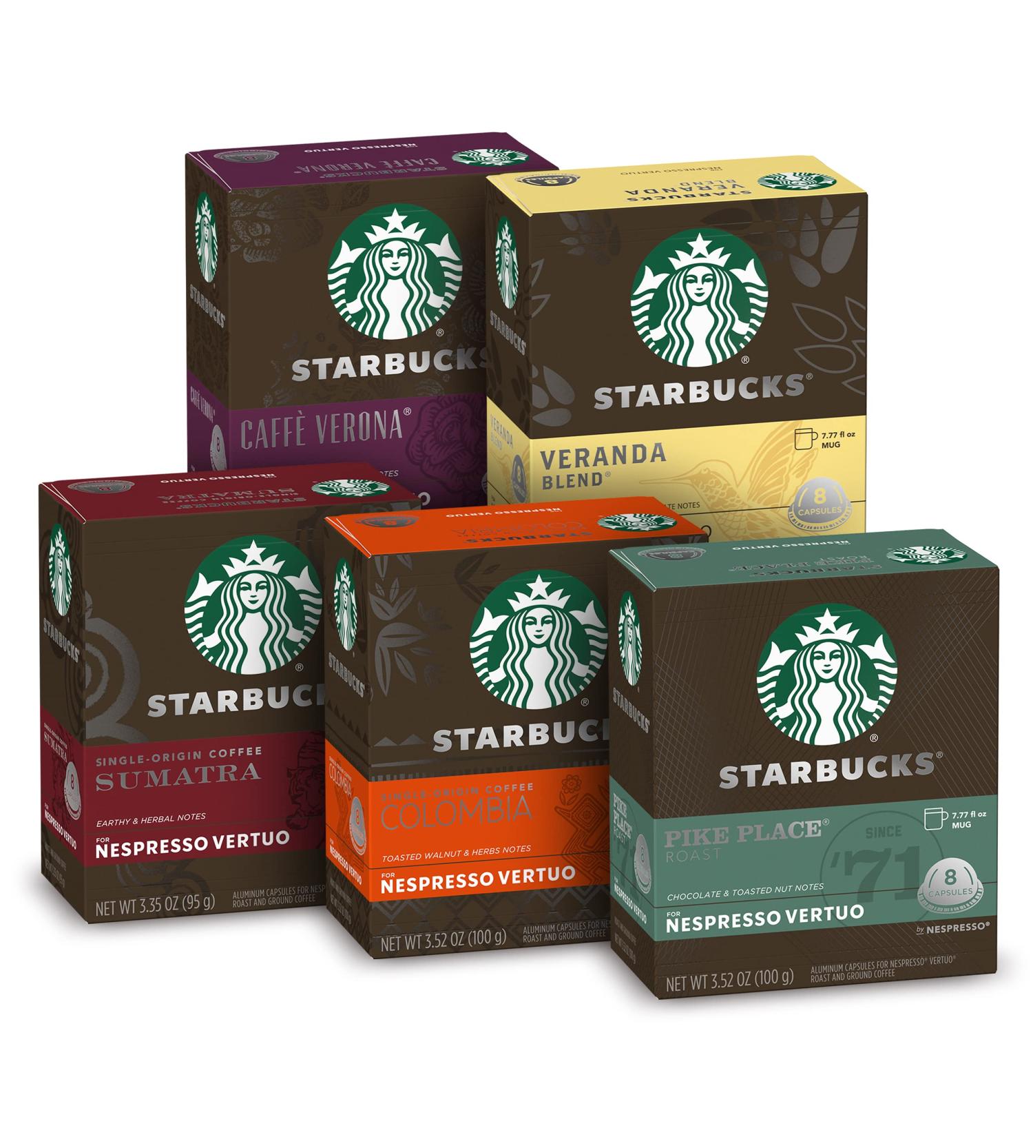 Starbucks by Nespresso Variety Pack Coffee - 40 Count Capsules, Blonde, Medium & Dark Roast, Compatible with Nespresso Vertuo Line System - Buy Online on GoSupps.com