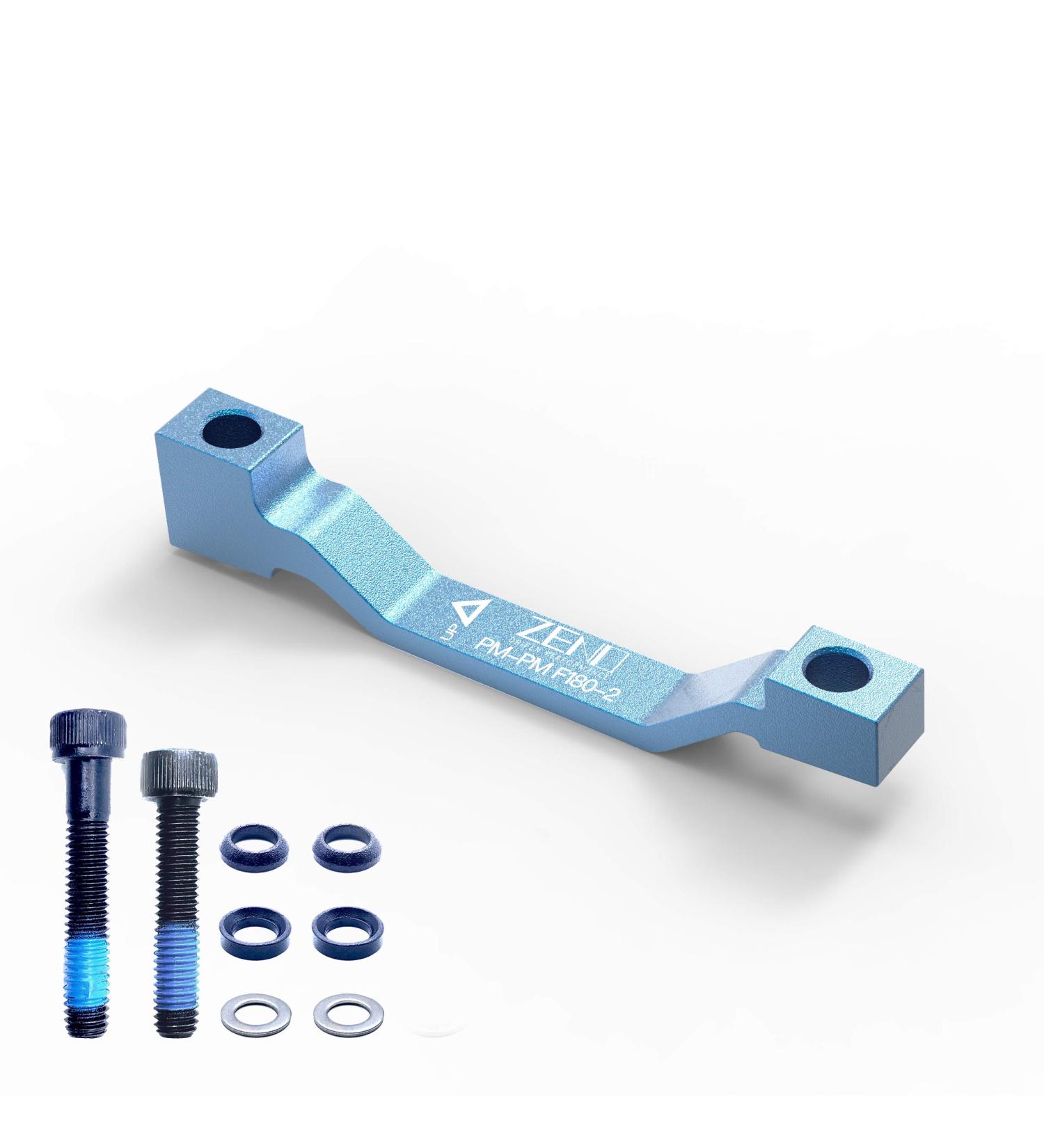 Zeno Rotor Adaptor - PM to Post Mount Caliper, Front & Rear 180 BLUE