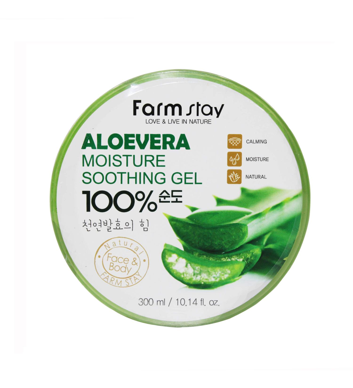 Farmstay Aloe Vera Moisture Soothing Gel 300ml | Hydrating & Soothing Gel for All Skin Types - International Shipping Available - Buy Online on GoSupps.com