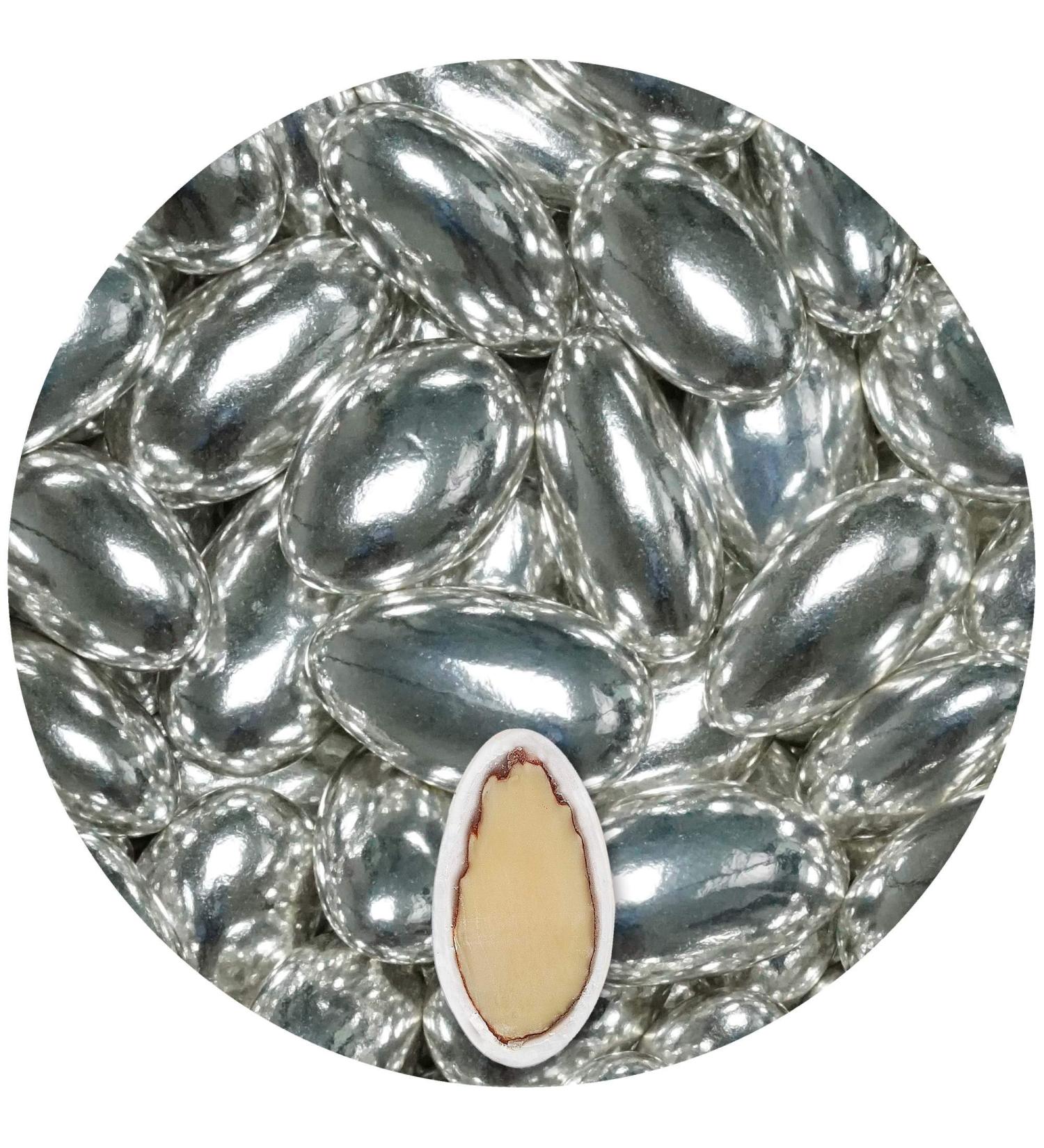 Buy Nobile Silver Metallic Wedding Almonds - 0.5 kg Confetti Bonboniers & Guest Gifts | Premium Sugar Almonds for Candy Bars - Buy Online on GoSupps.com