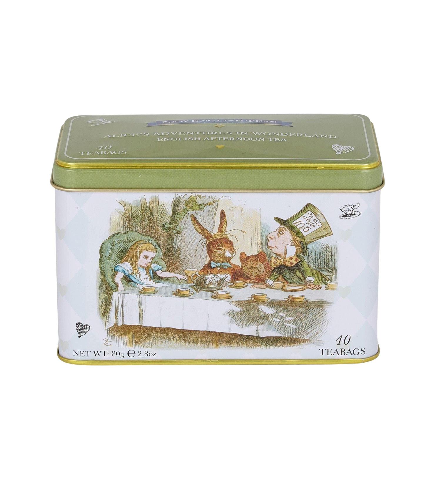 New English Teas Alice in Wonderland Tea Tin with 40 English Afternoon teabags - Buy Online on GoSupps.com
