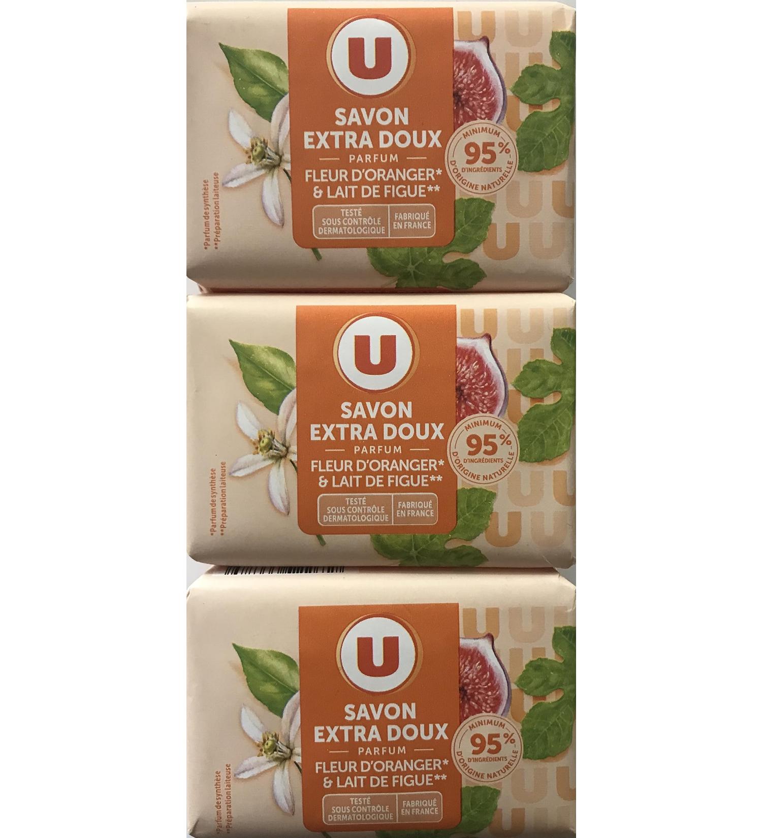 U Savon extra doux fleur doranger lait figue 100 g orange blossom soap + fig milk