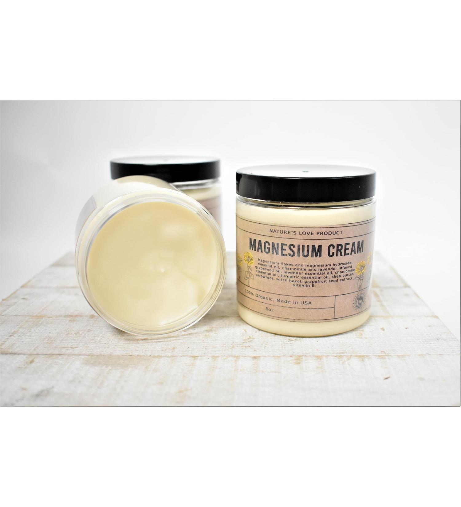 Nature's Love Magnesium Cream - Natural & Organic Relief for Tired Muscles Cramps & Sleep - Made in the USA - Buy Online on GoSupps.com