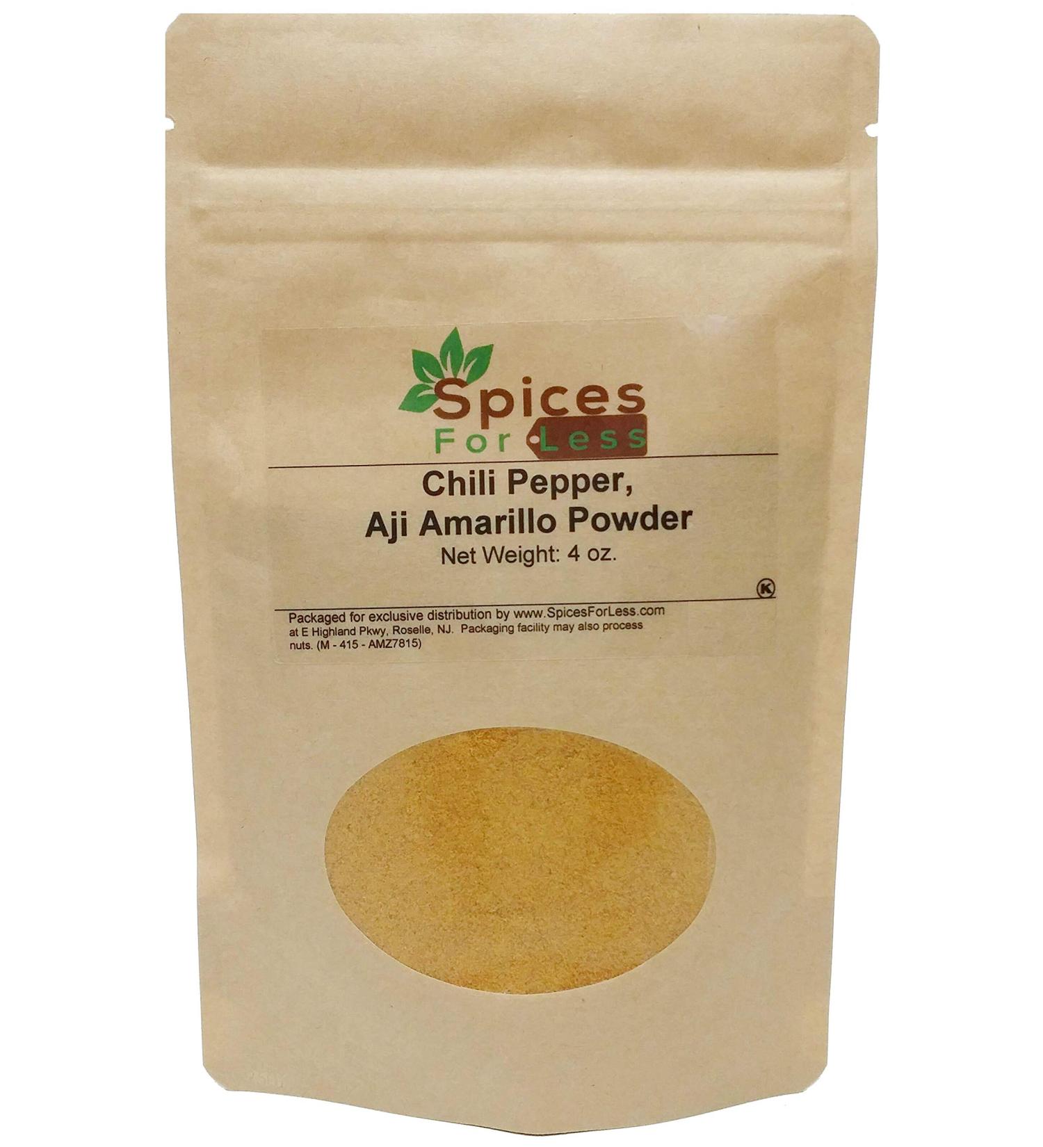 SFL Chili Pepper Aji Amarillo Powder - 4 oz - Kosher Certified | Premium Quality 4 Ounce Pack - Buy Online on GoSupps.com