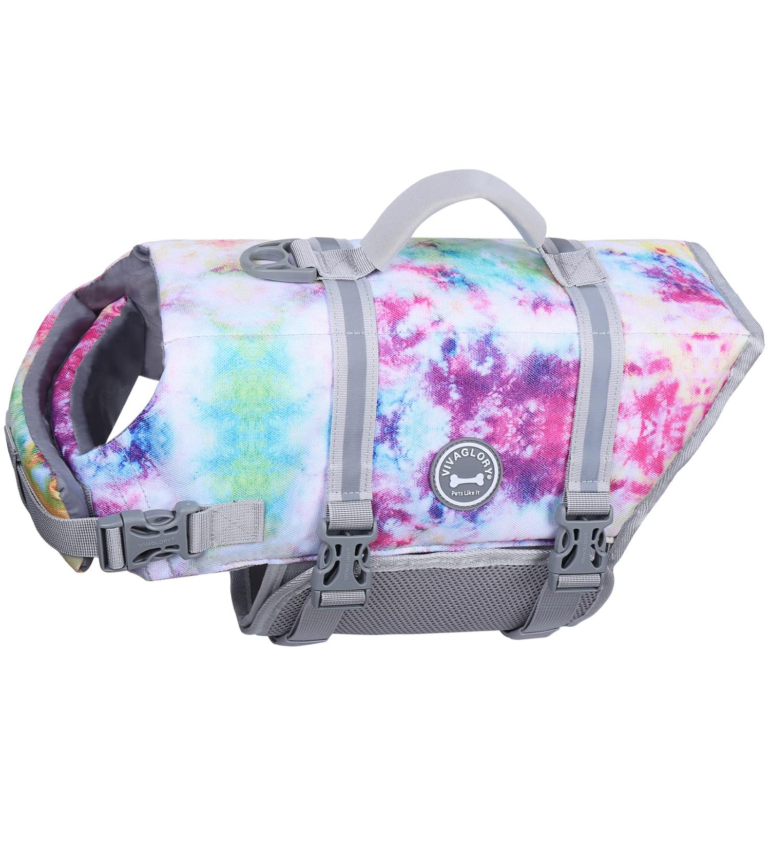Vivaglory Ripstop Dog Rescue Vest - Small Medium Buoyancy & Visibility - Multi-Colored (Chest 53-63cm) for Safe Boating - Buy Online on GoSupps.com