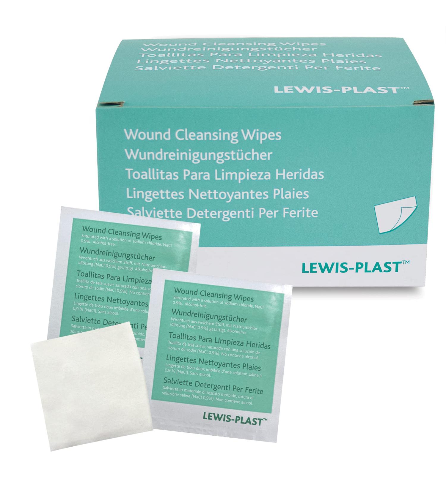 Shop Lewis Plast Premium Non-Alcoholic Saline Antiseptic & Antibacterial Cleaning Towels - 100% Effective for Safe Hygiene | Worldwide Shipping - Buy Online on GoSupps.com