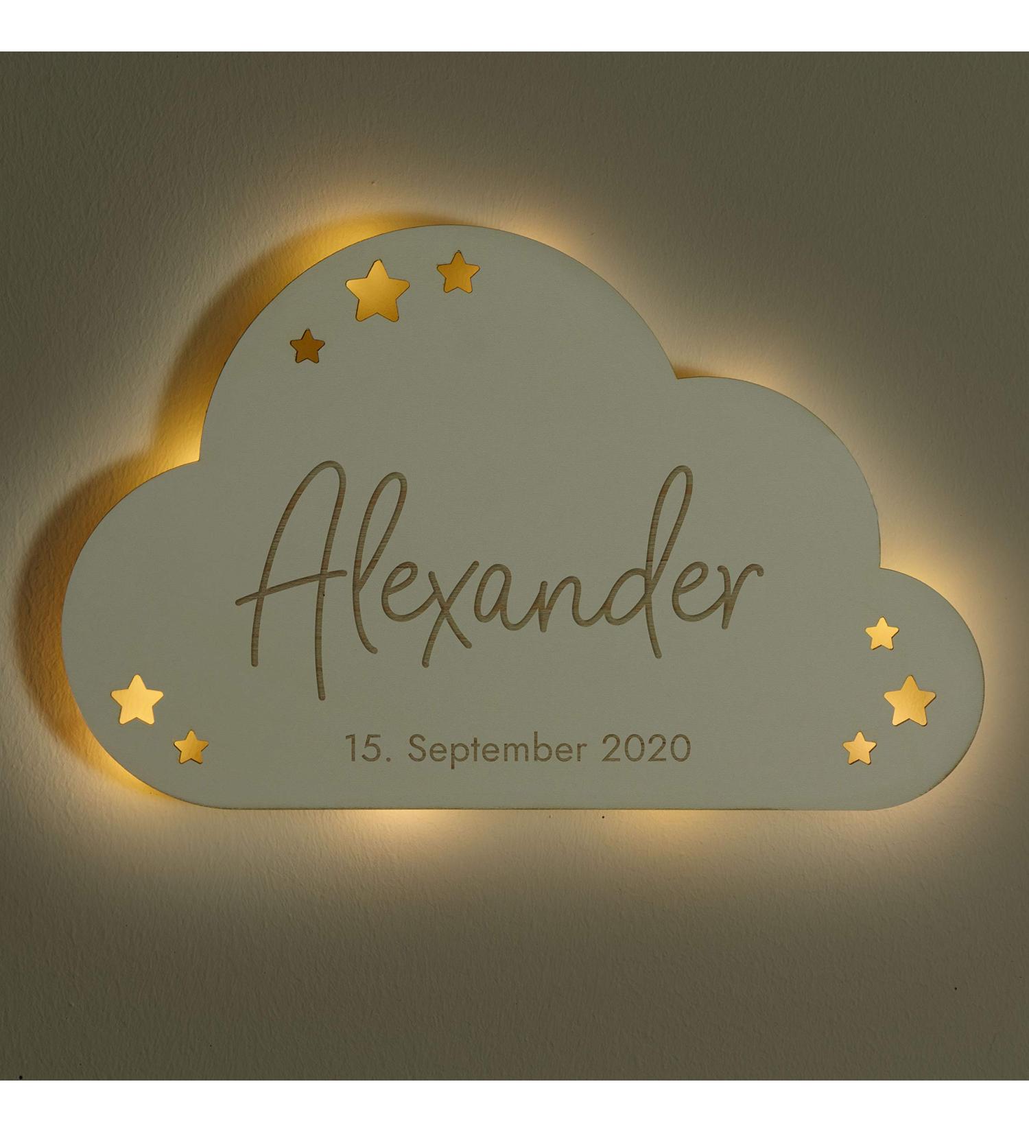 LAUBLUST LED Night Light for Baby - Cloud Design White | Personalized Gift for Birth & Baptism | Niers Series - Buy Online on GoSupps.com