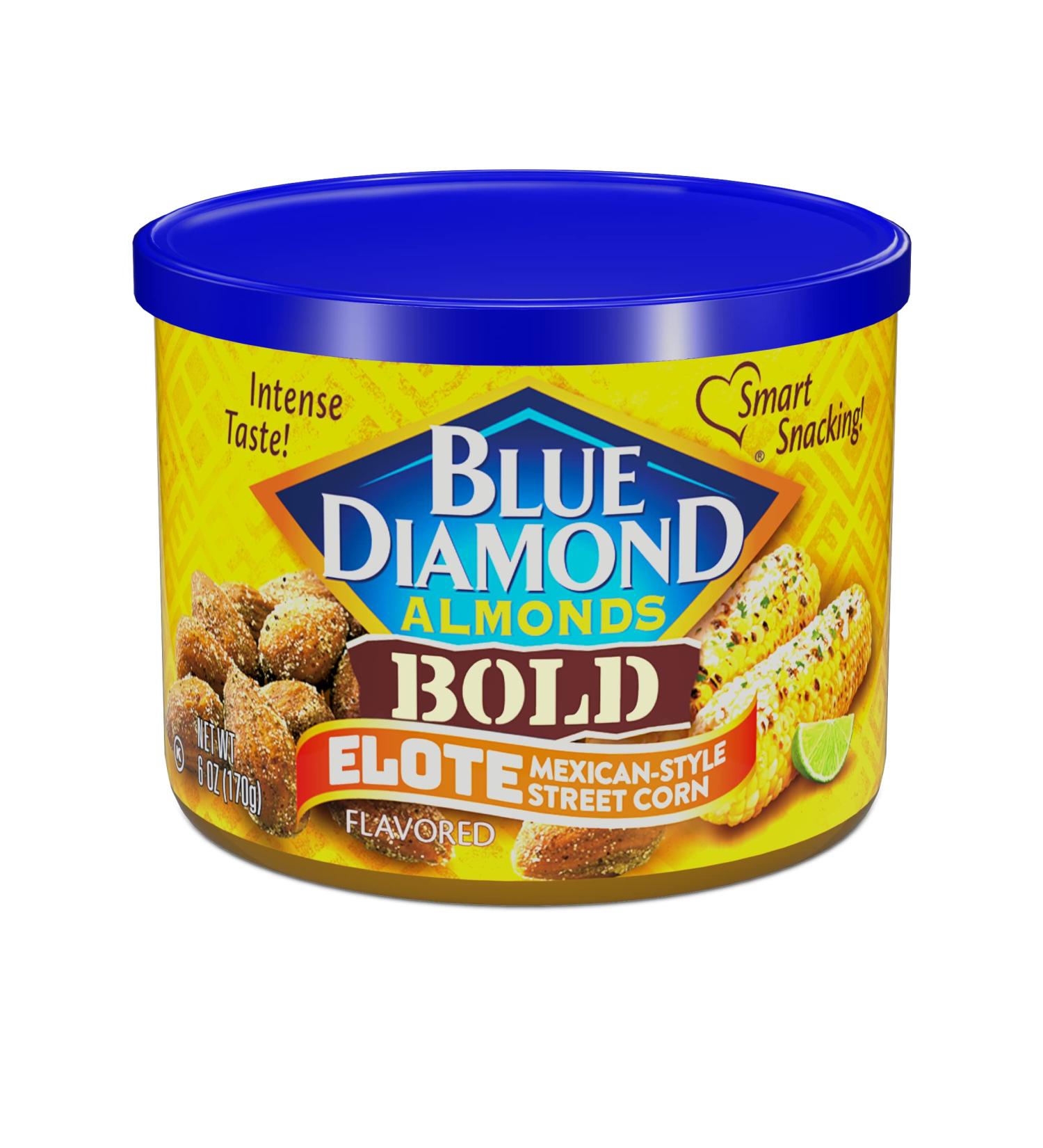 Blue Diamond Elote Mexican Street Corn Flavored Almonds 6 oz Resealable Can - Pack of 1 - Buy Online on GoSupps.com