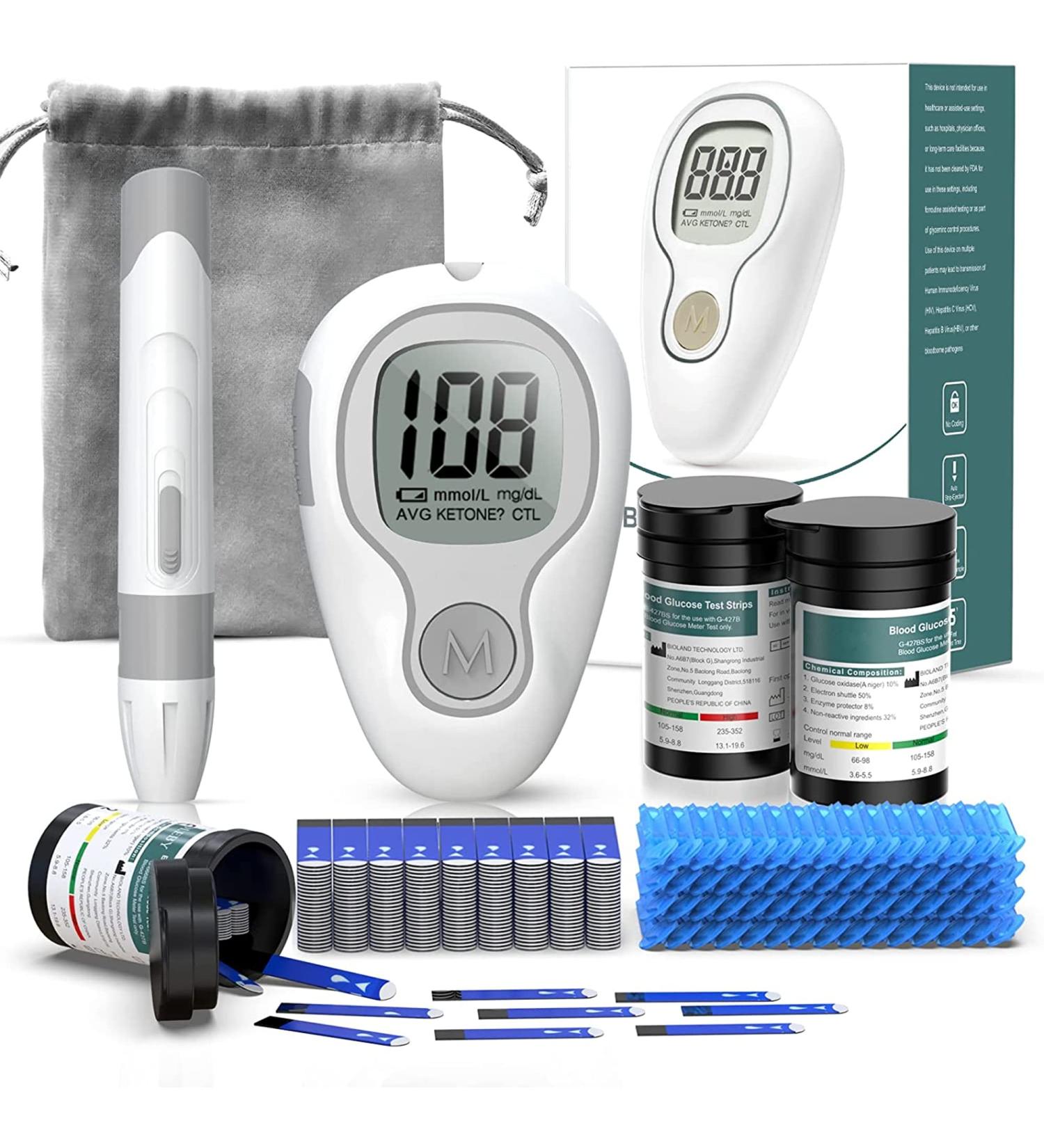 VVindefs G-427B Blood Sugar Measuring Kit | 100 Test Strips & Lancets | Portable Home Glucose Monitoring G-666B - Buy Online on GoSupps.com