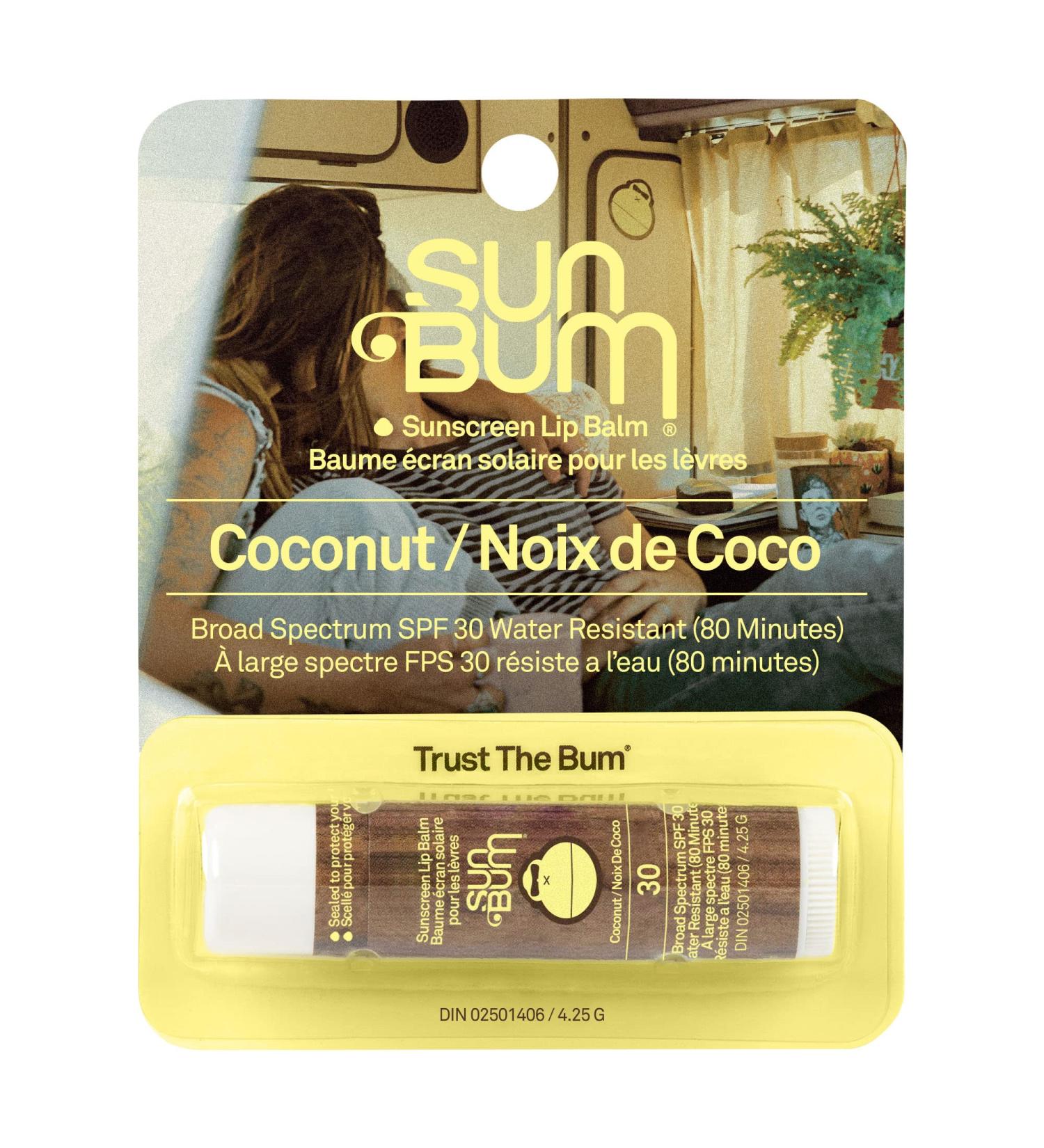 Sun Bum SPF 30 Sunscreen Lip Balm | Vegan and Cruelty Free Broad Spectrum UVA/UVB Lip Care with Aloe and Vitamin E for Moisturized Lips | Coconut Flavor |.15 oz