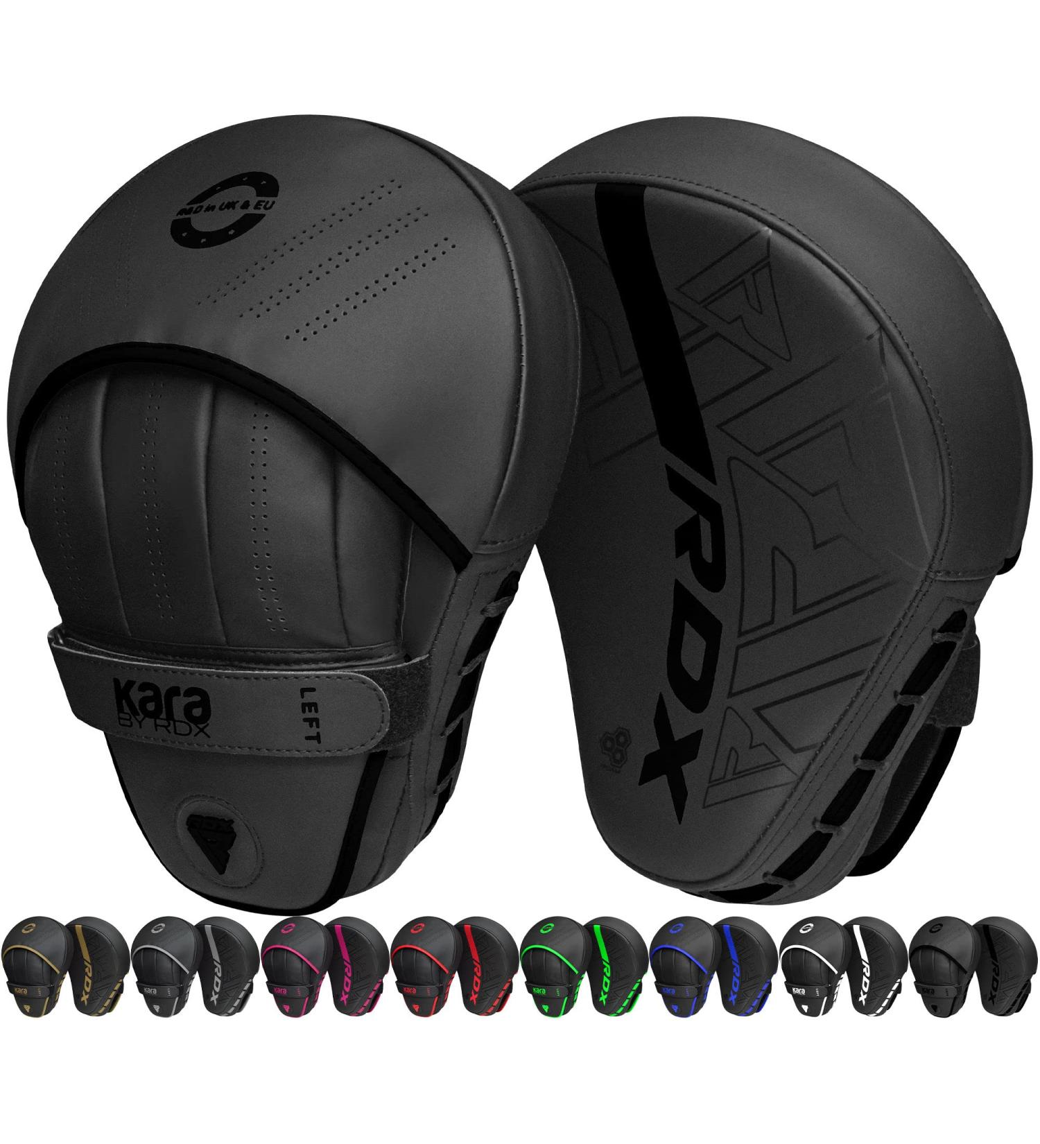 RDX Curved Focus Mitts - Maya Hide Leather | Adjustable Strap | Ventilated | MMA Muay Thai Kickboxing Coaching - Buy Online on GoSupps.com