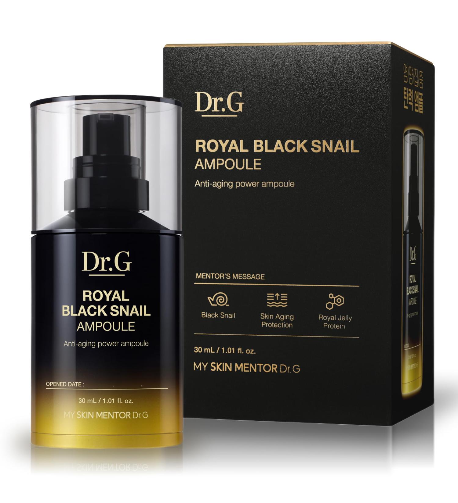 Buy Dr.G Royal Black Snail Ampoule 30ml - Best Anti-Aging Serum for Glowing Skin | International Shipping Available - Buy Online on GoSupps.com