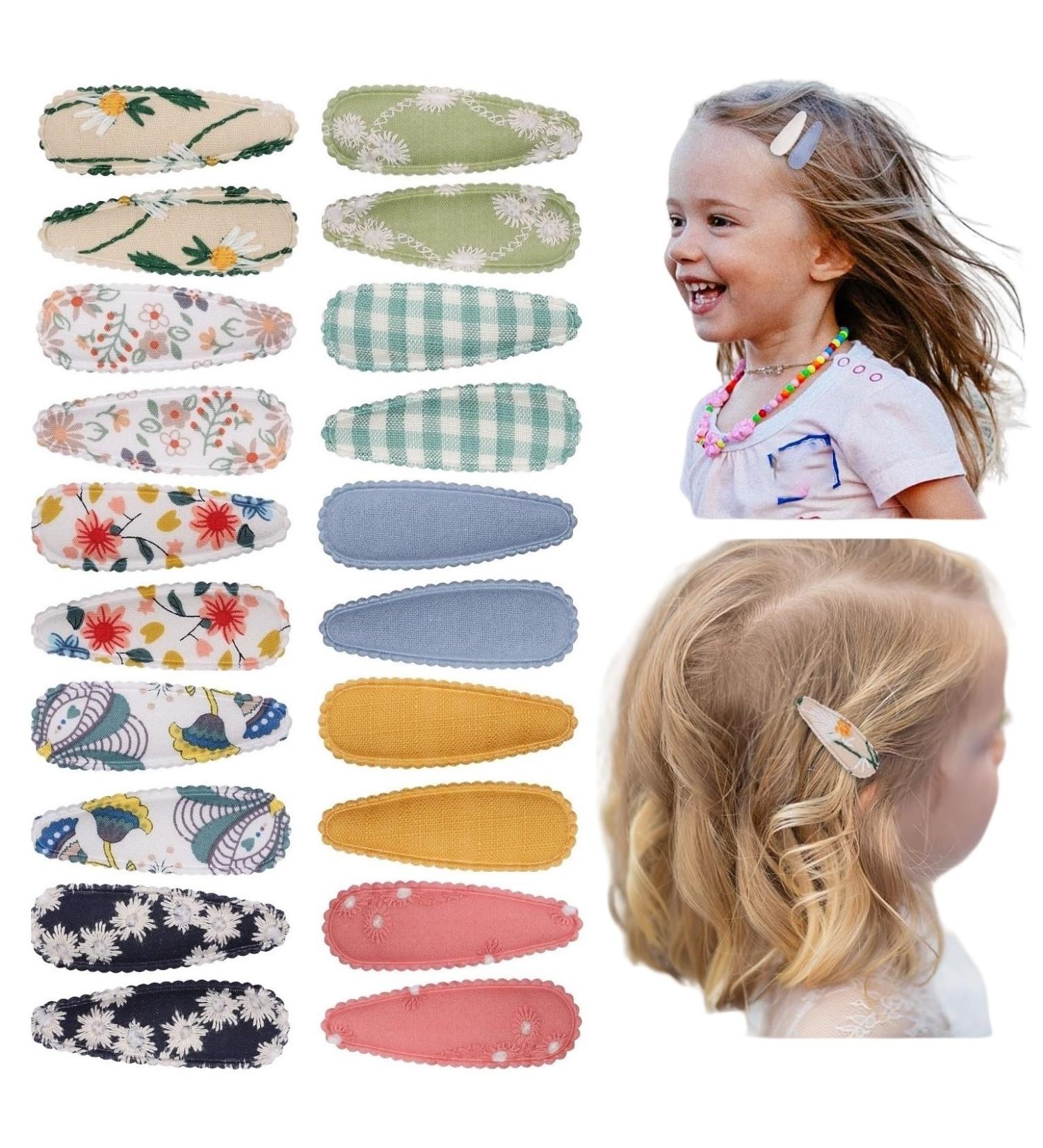 Lyxoto 20-Piece Colorful Hair Clips for Girls & Women | Slipproof Metal Hair Accessories | Embroidered Floral Designs | 5cm Long - Style 2 - Buy Online on GoSupps.com