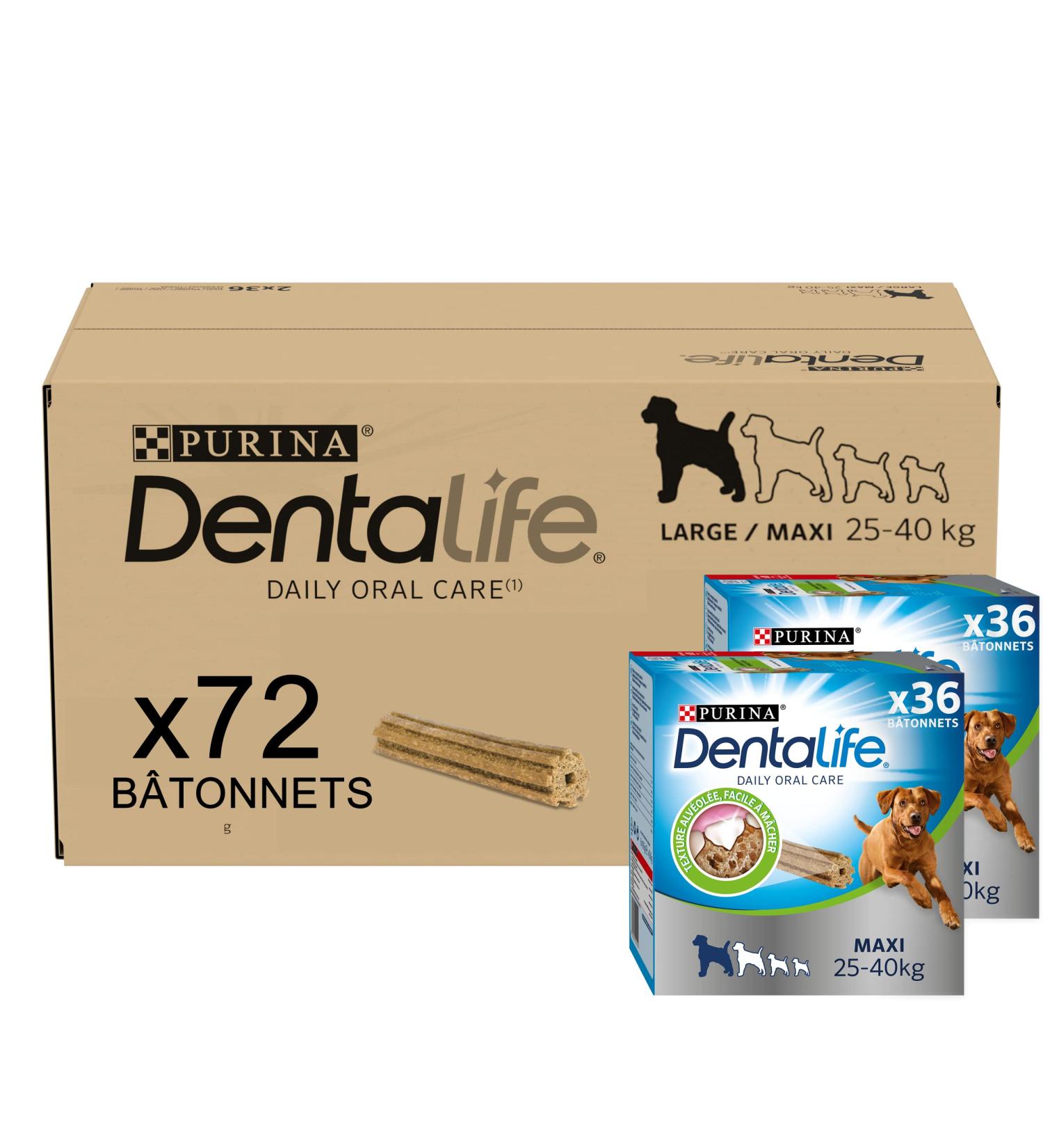 DENTALIFE Maxi Multipack for Large Dogs 72 Chew Snacks (2 x 1272g) Everyday Oral Hygiene - 1.27kg - Buy Online on GoSupps.com