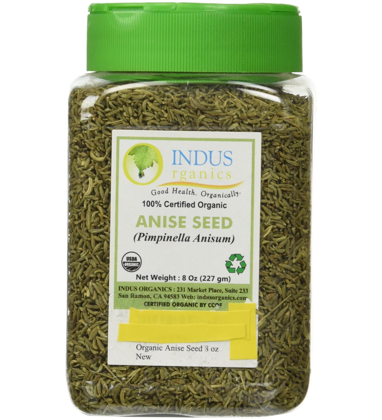 Indus Organics Indian Anise Seeds, 8 Oz Jar, Premium Quality, High Purity, Freshly Packed 8 Ounce (Pack of 1)