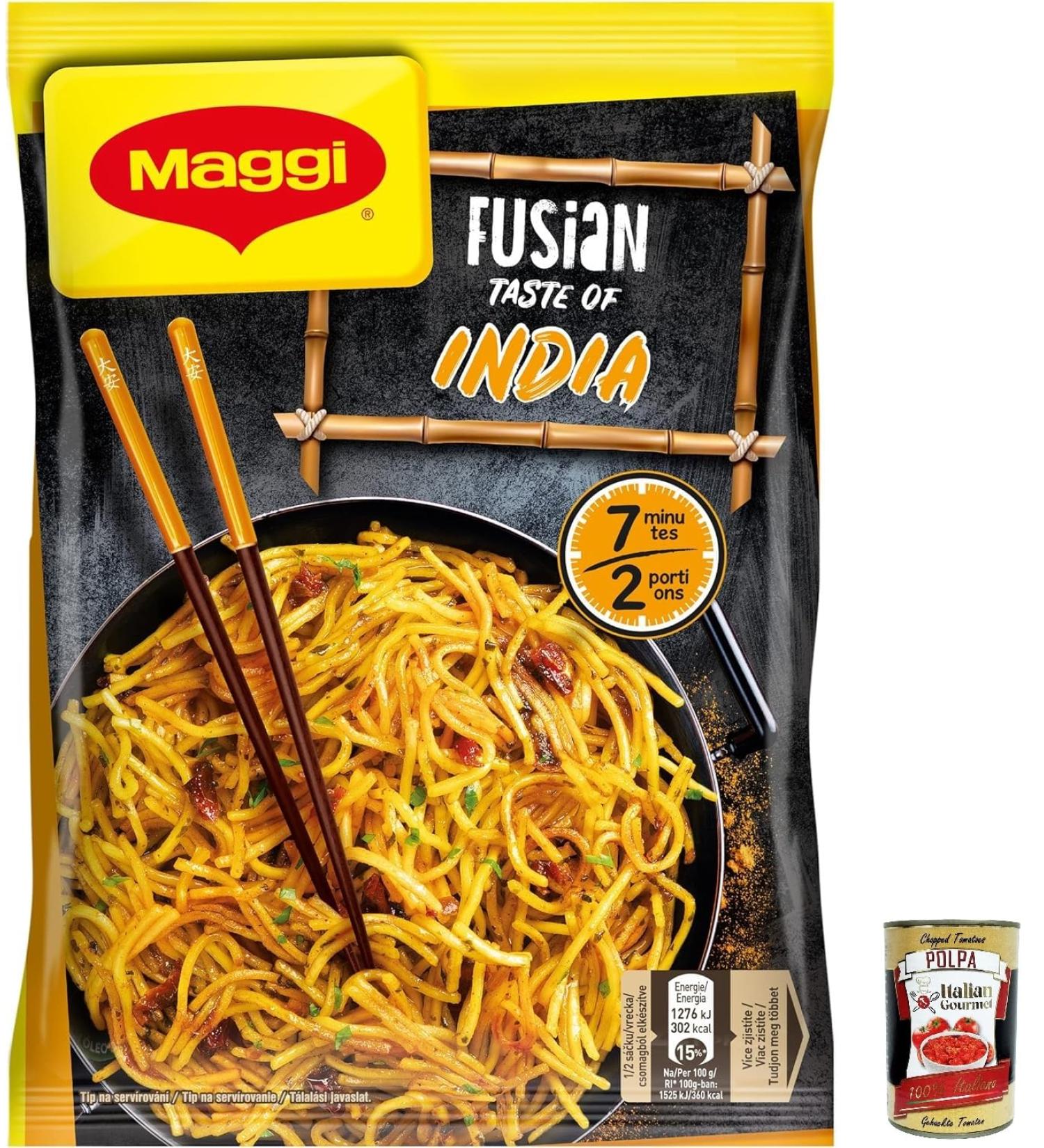  Italian Gourmet E.R. Maggi Fusian Taste of India Instant Noodles with Spices (2 Servings) 118g + Gourmet Italian Polpa 400g (Pack of 3) - Buy Online on GoSupps.com