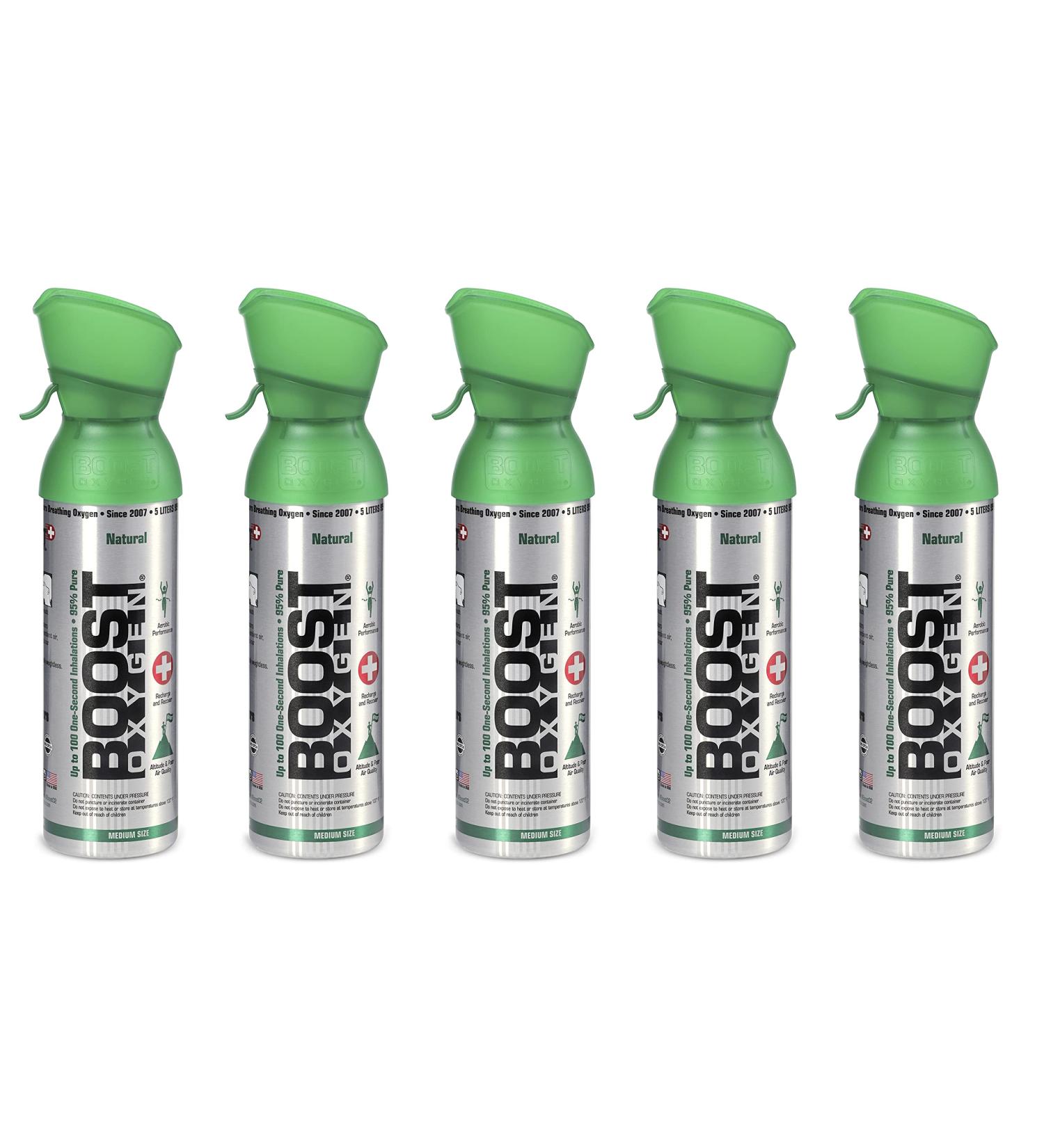 Boost Oxygen 5L Natural Canister 5-Pack for High Altitudes, Athletes - Flavorless - Buy Online on GoSupps.com