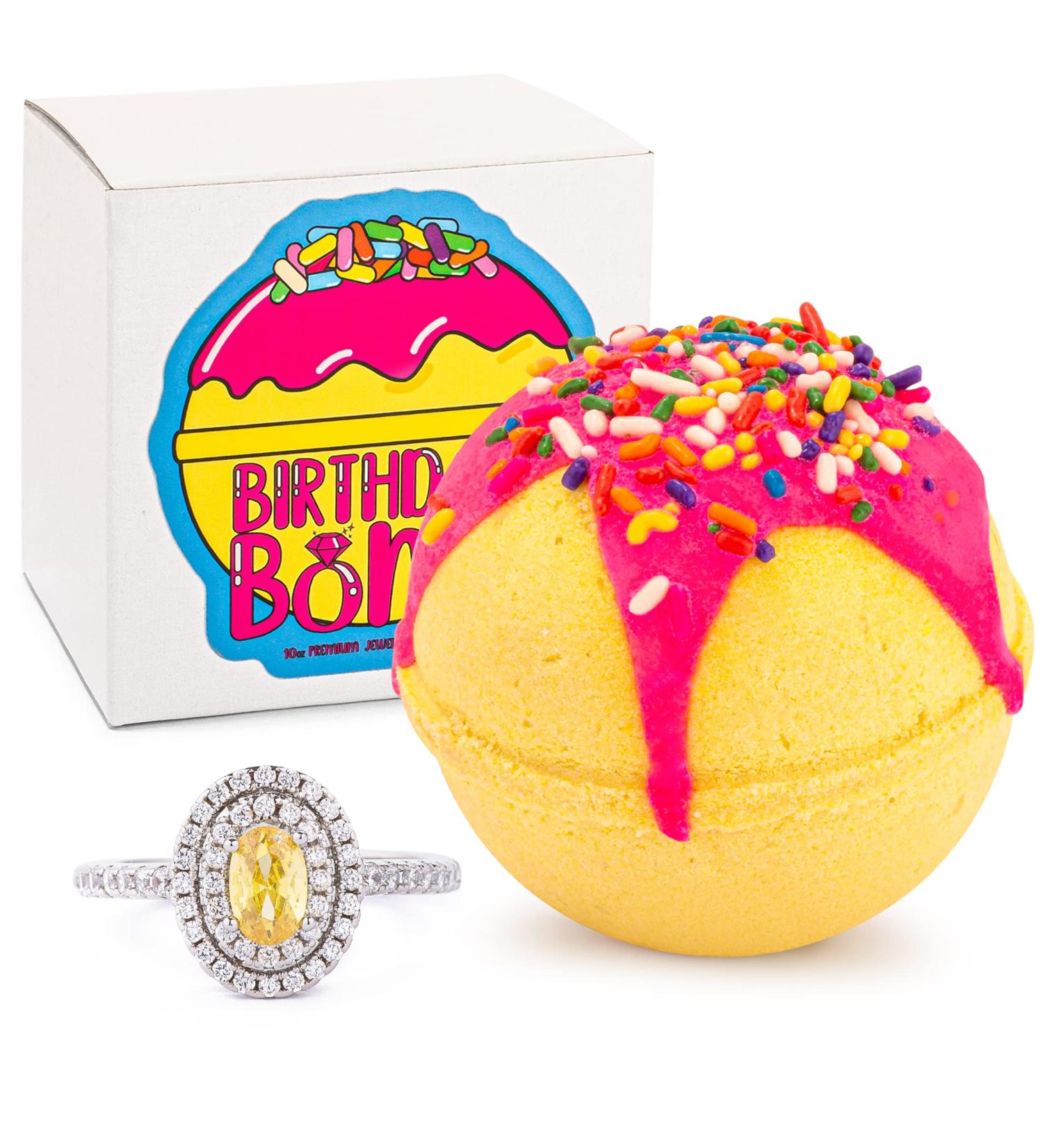 Surprise Jewelry Birthday Cake Bath Bomb | Made in USA | Handmade | Bubble Spa Bath | Ring Size 08 - Buy Online on GoSupps.com