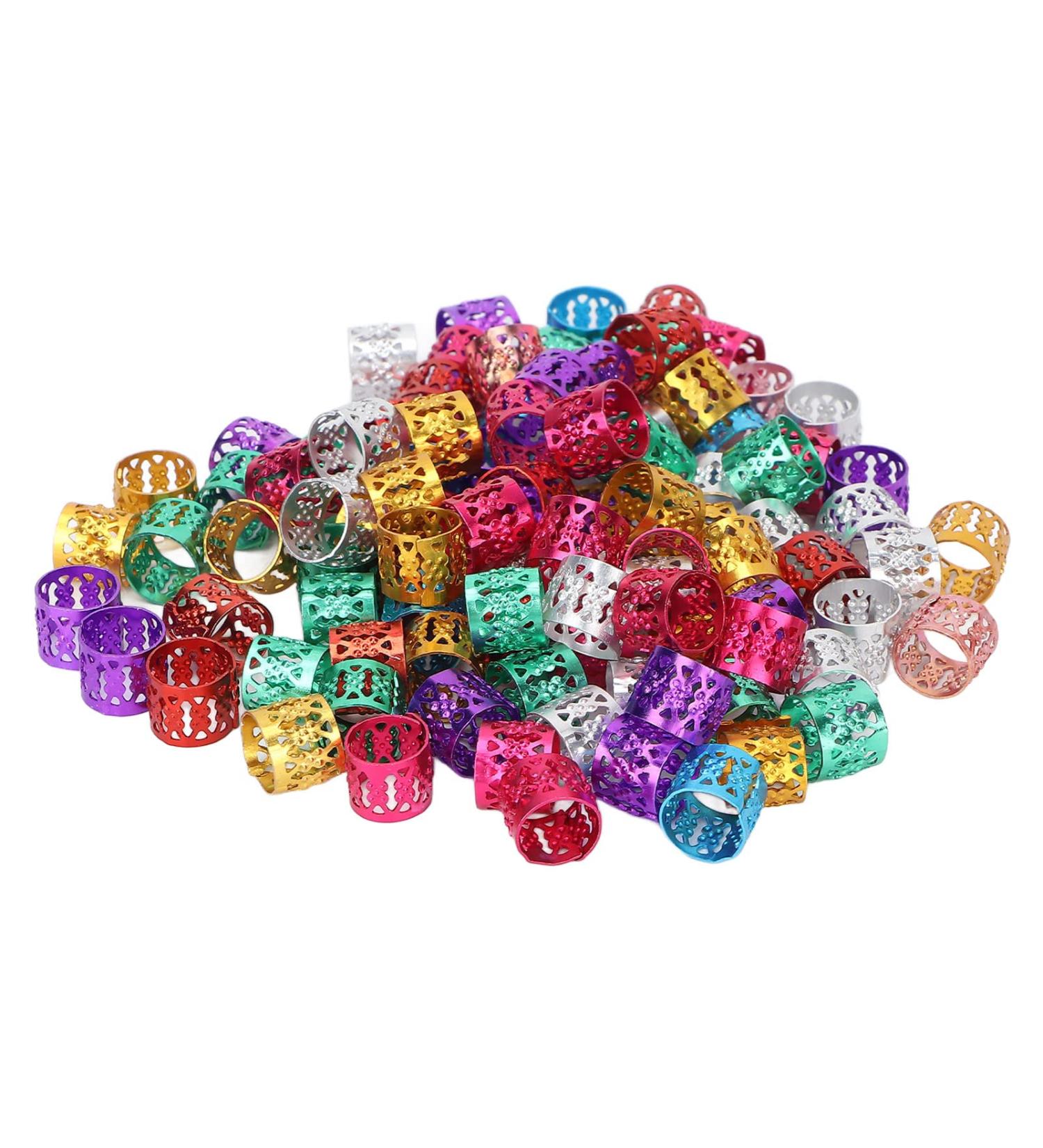 100 Pieces Hair Braid Cuff Rings - Dreadlocks Pearls & Bohemian Hip Hop Wig Accessories - Buy Online on GoSupps.com