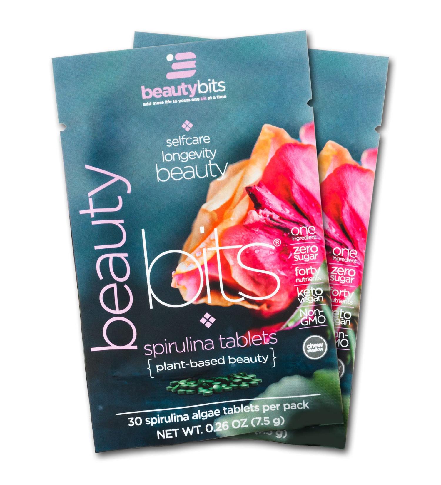 ENERGYbits BEAUTYbits: Pure Spirulina Algae Superfood Tablets for Skin, Hair & Nails - 60ct - Buy Online on GoSupps.com