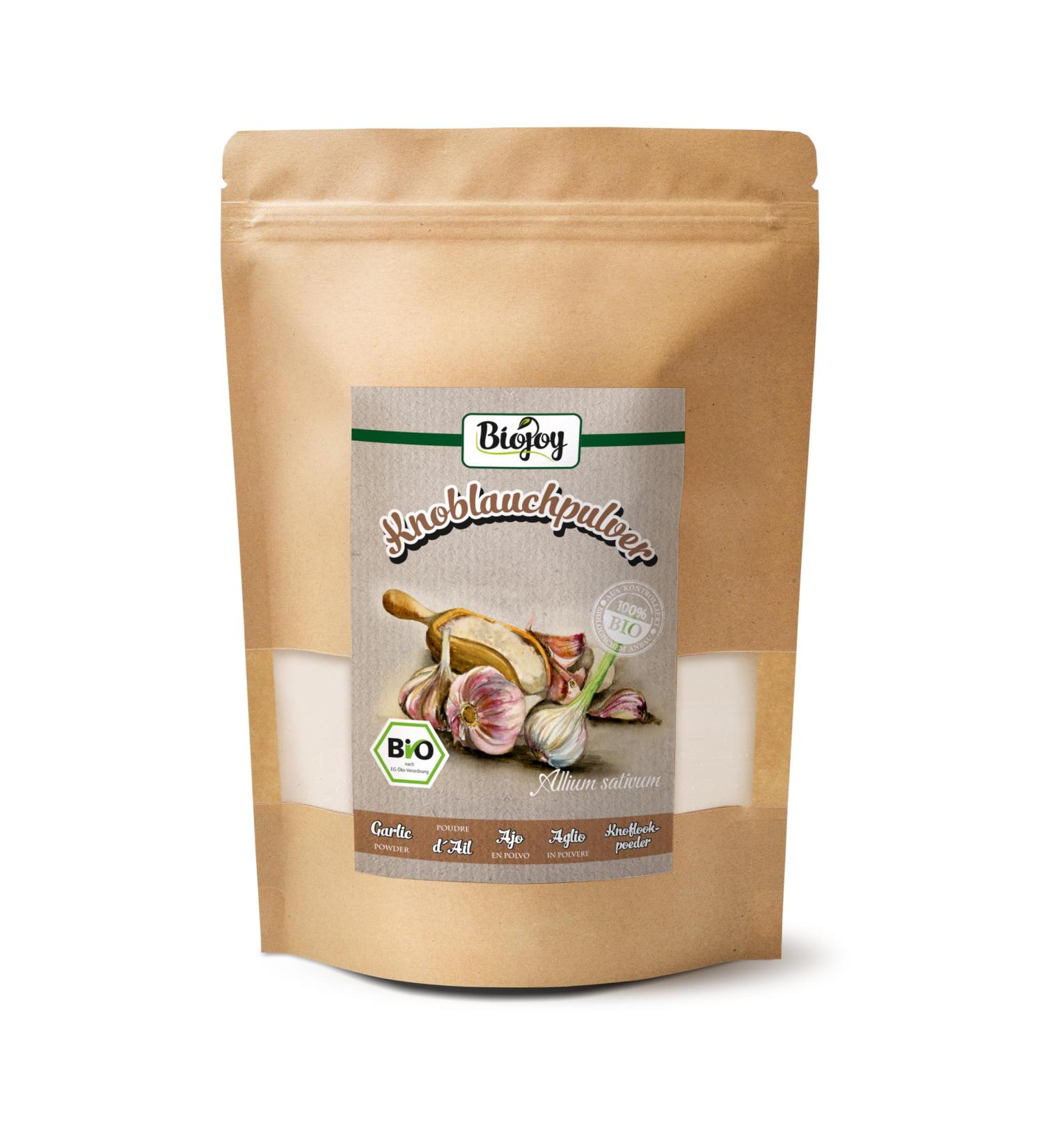 Biojoy Organic Garlic Powder 500g | Pure Allium Sativum | No Additives | Finely Ground Garlic - Buy Online on GoSupps.com
