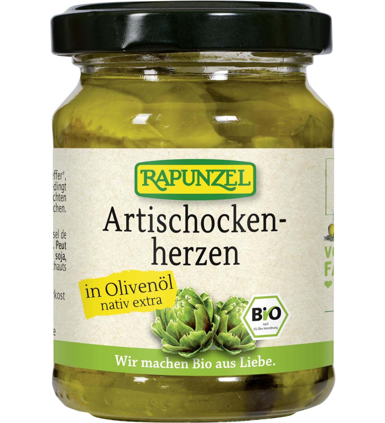 Rapunzel Organic Artichoke Hearts in Olive Oil (2 x 120 gr) 120 g (pack of 2)