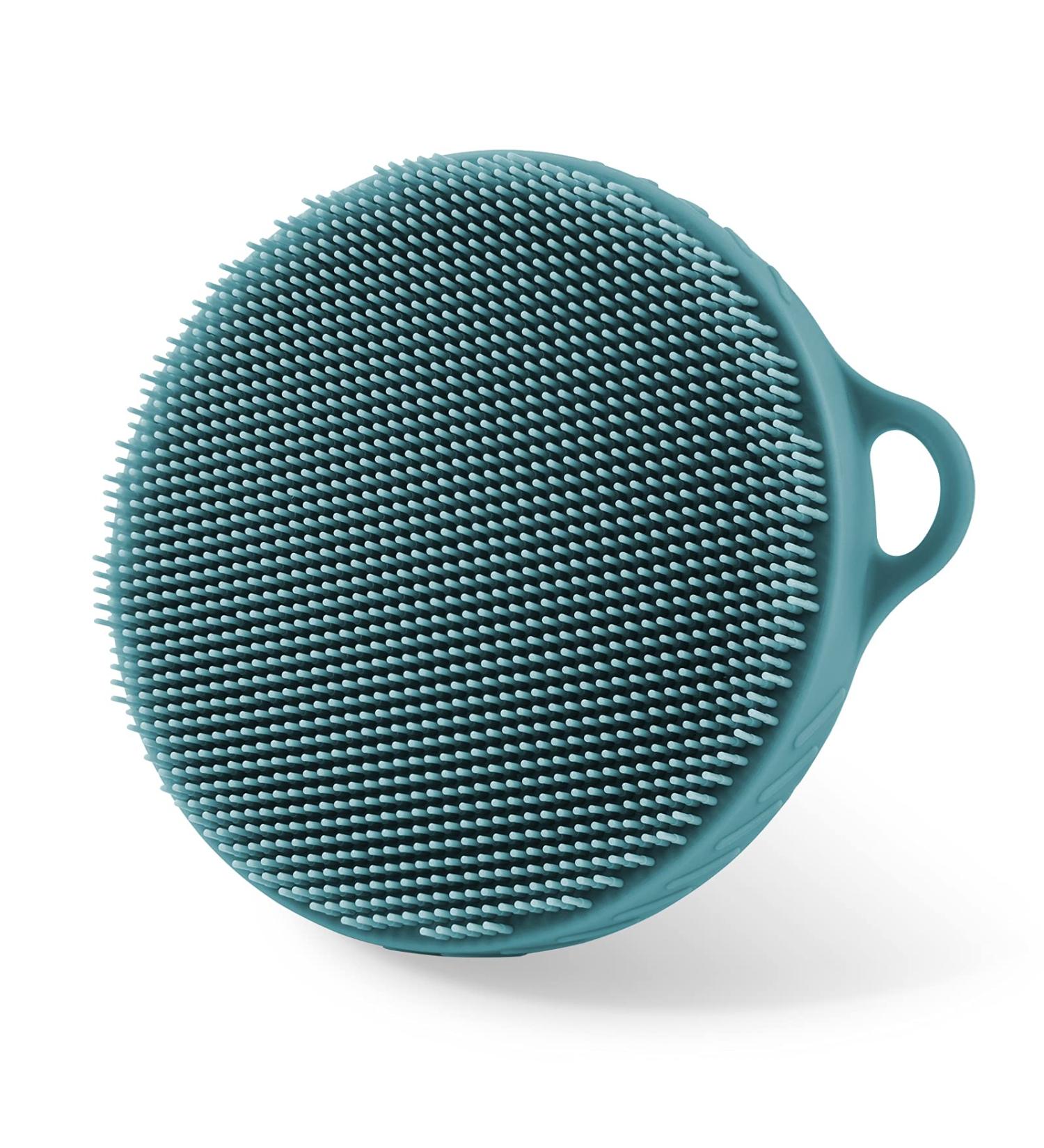 Soft Silicone Body Brush for Wet or Dry Exfoliating - Green | Sensitive Skin Scrubber & Massage Tool - Buy Online on GoSupps.com