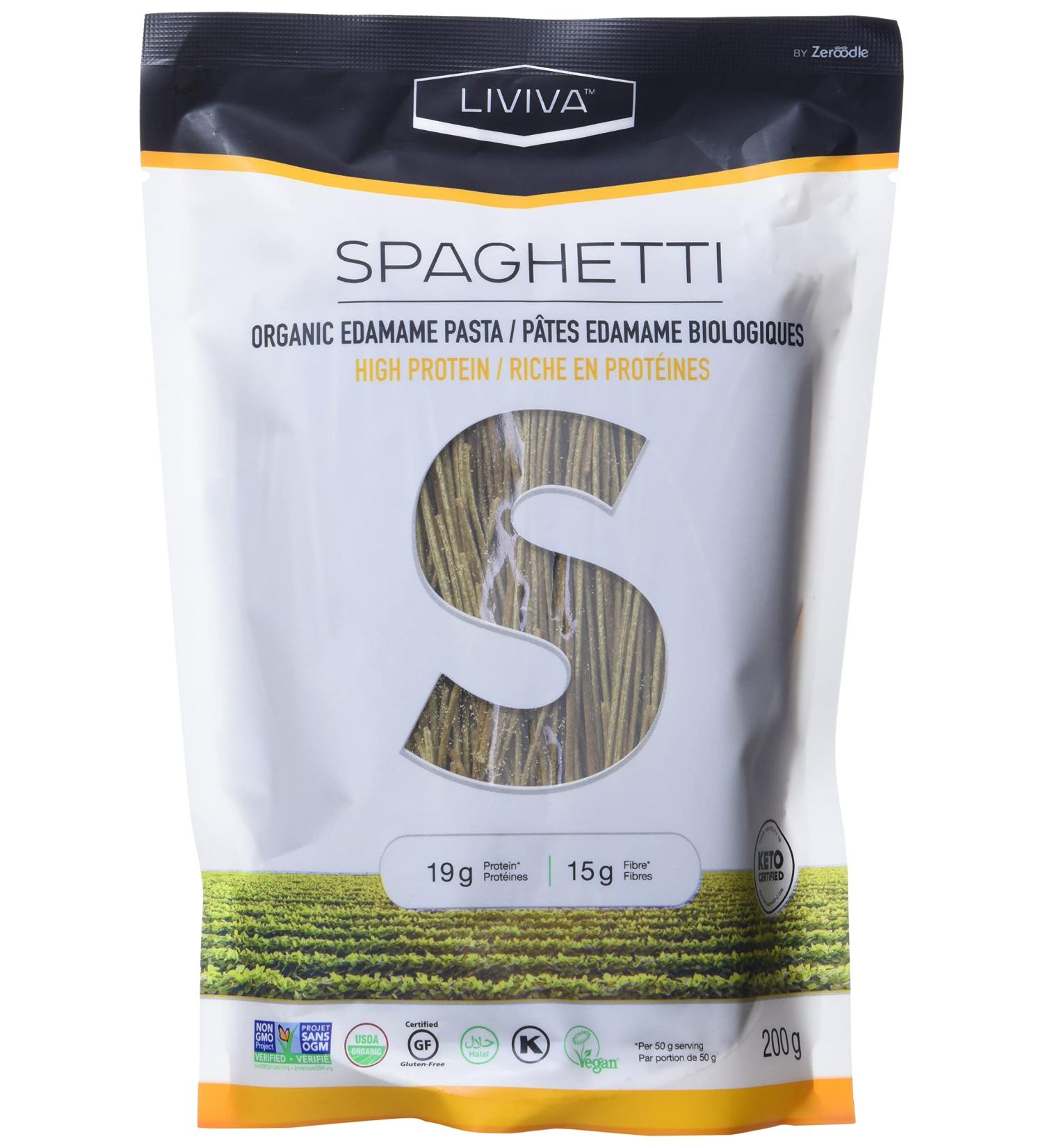 LIVIVA High Protein Keto Edamame Spaghetti 7oz (Pack of 6) - Organic & Delicious - Buy Online on GoSupps.com
