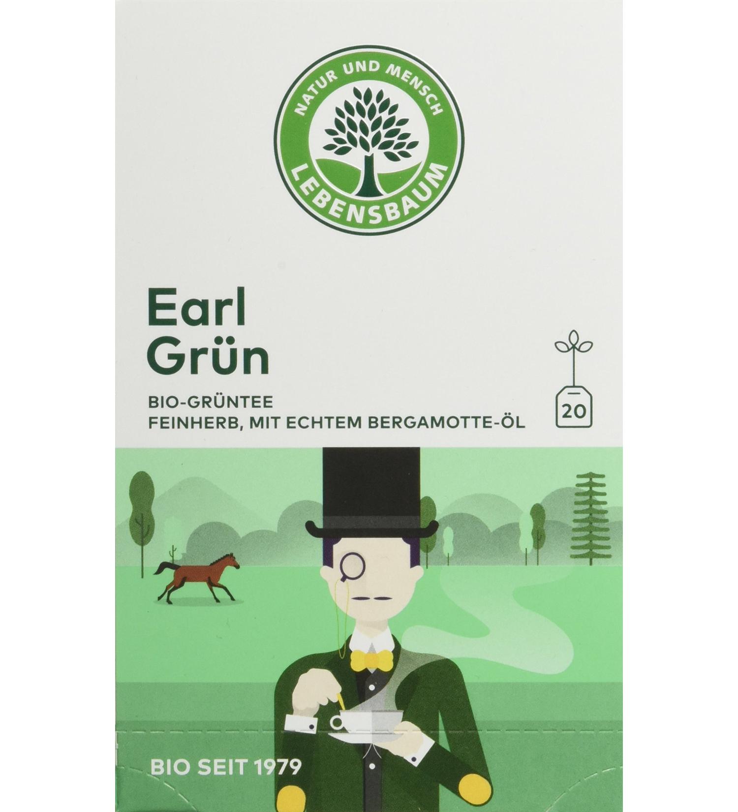Ulrich Walter Lebensbaum Bio green tea Earl green pack of 3 3 x 30 g