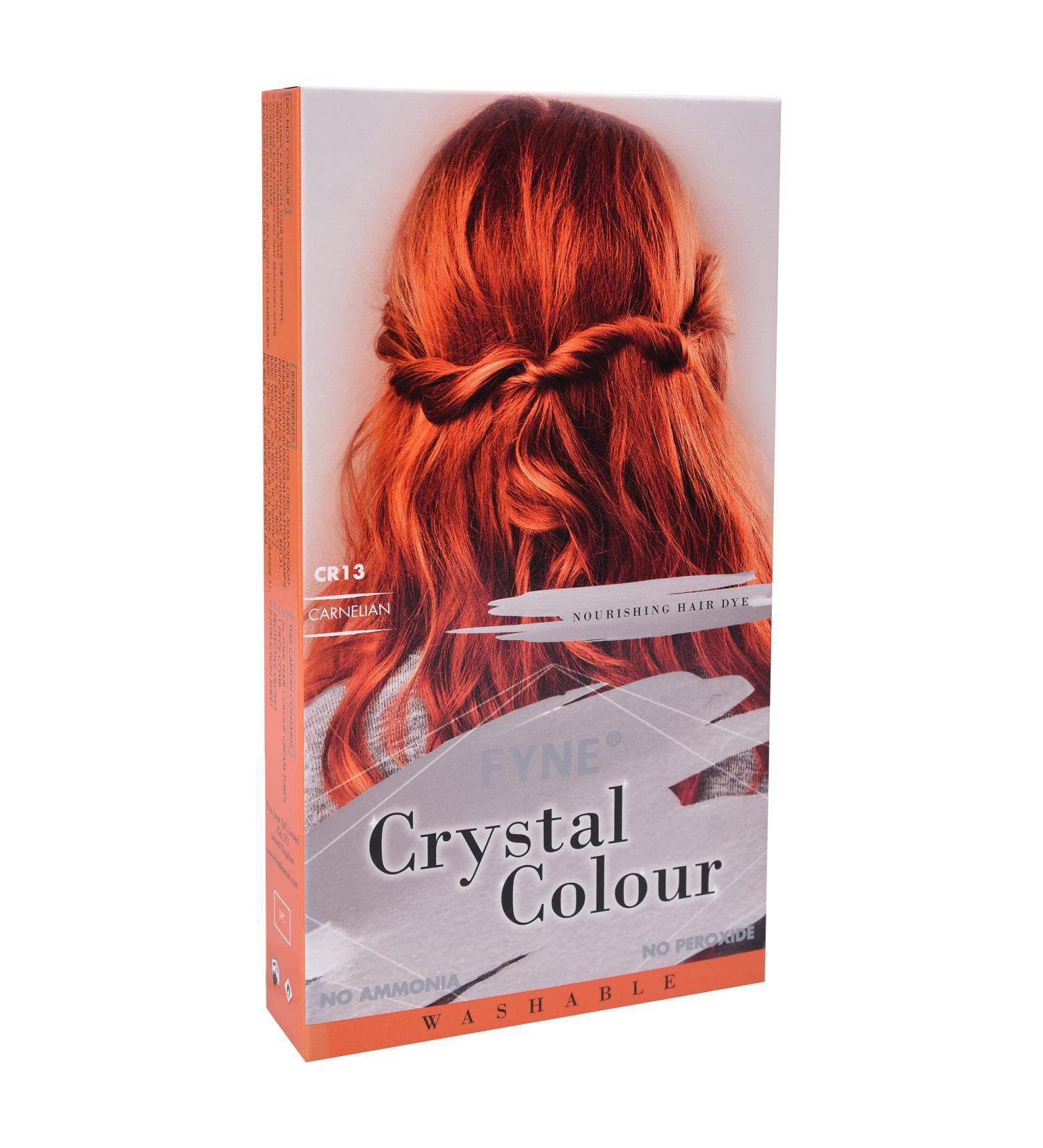 FYNE Crystal Colour Semi Permanent Hair Dye in Orange Carnelian - Nice and Easy Formula for Women - Buy Online on GoSupps.com