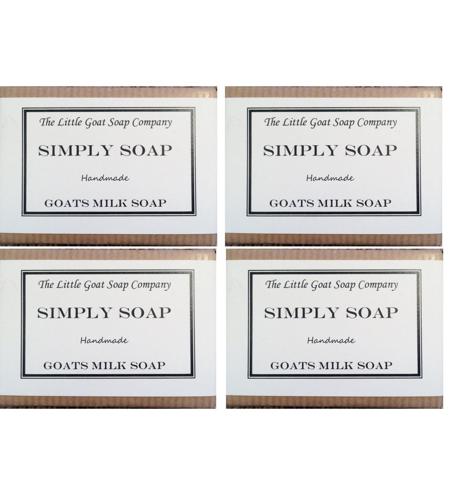 4 x Simply Goats Milk Soap. Unscented 100g. Sensitive Skin. Eczema Psoriasis Dermatitis. Dry Skin