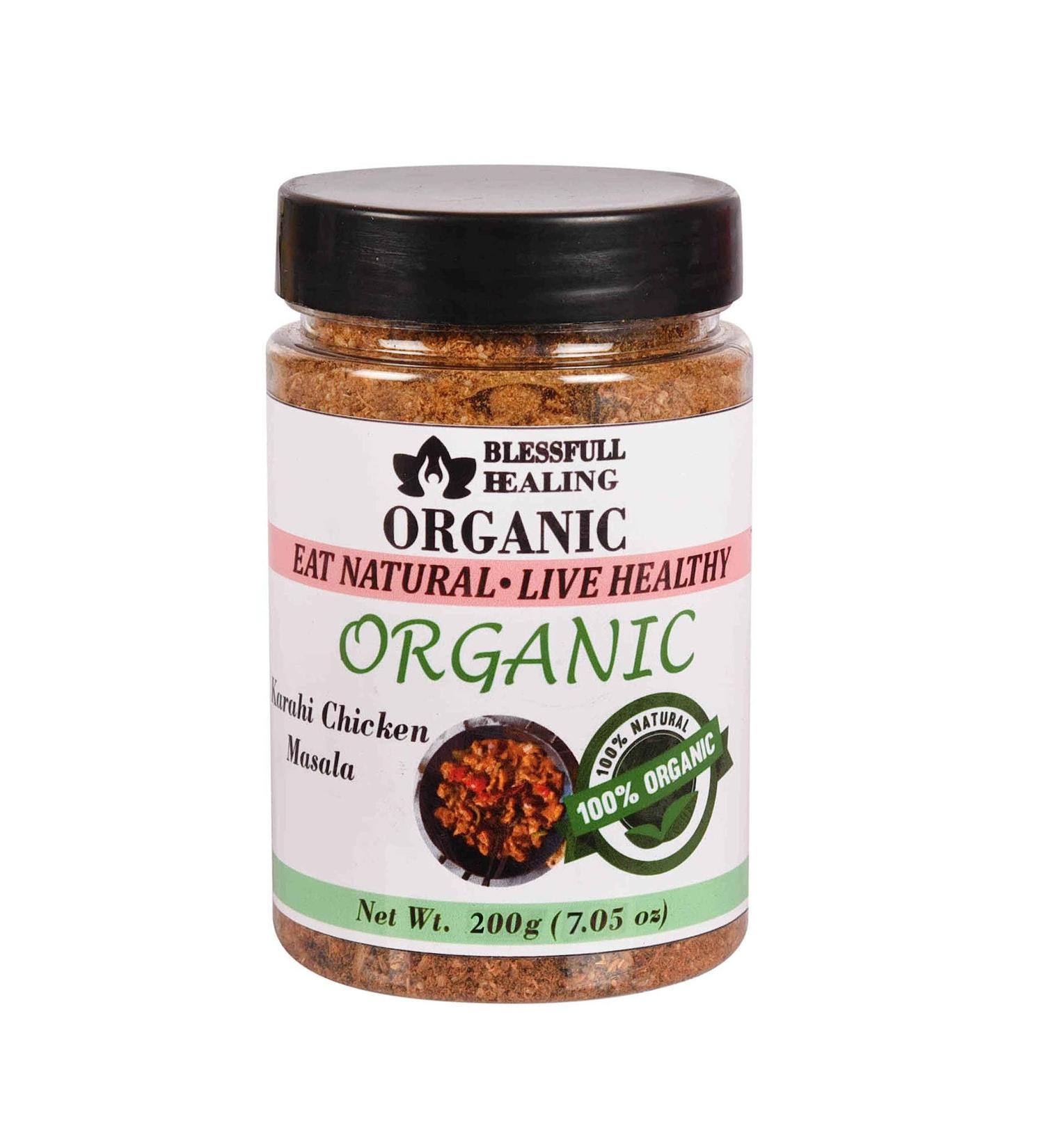 Blessfull Healing Organic Karahi Chicken Masala 200 Gram Airtight Container (Packing May Vary) 200 Gram 7.05 oz - Buy Online on GoSupps.com