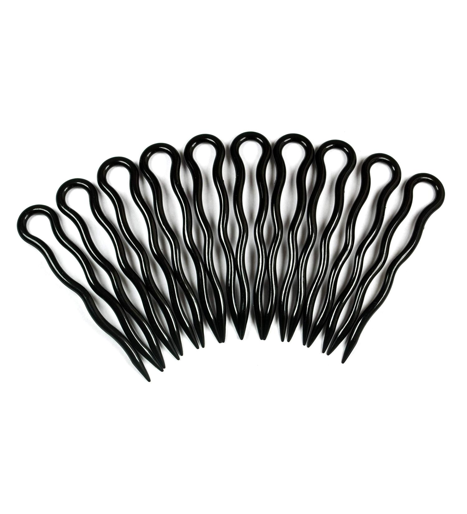 Buy Simple Black Hair Pins - 10 Pieces (7 cm) | International Shipping Available - Buy Online on GoSupps.com