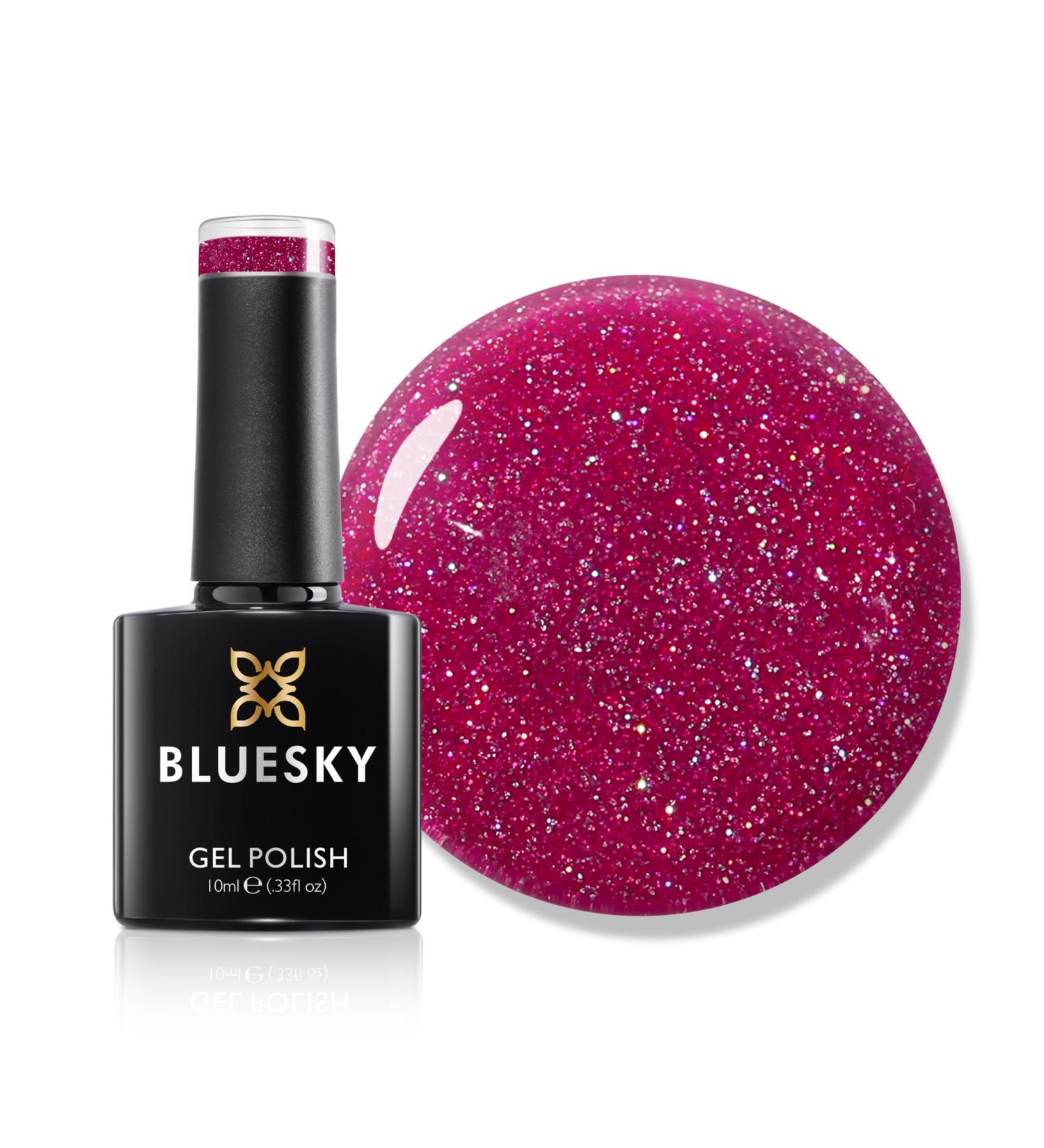 Bluesky Gel Nail Polish 10ml Viva Magenta - LVM05 Hot Pink Glitter Soak-Off Gel Polish for Manicure Professional Salon & Home Use Long Lasting Chip Resistant Requires Curing Under UV/LED Lamp - Buy Online on GoSupps.com